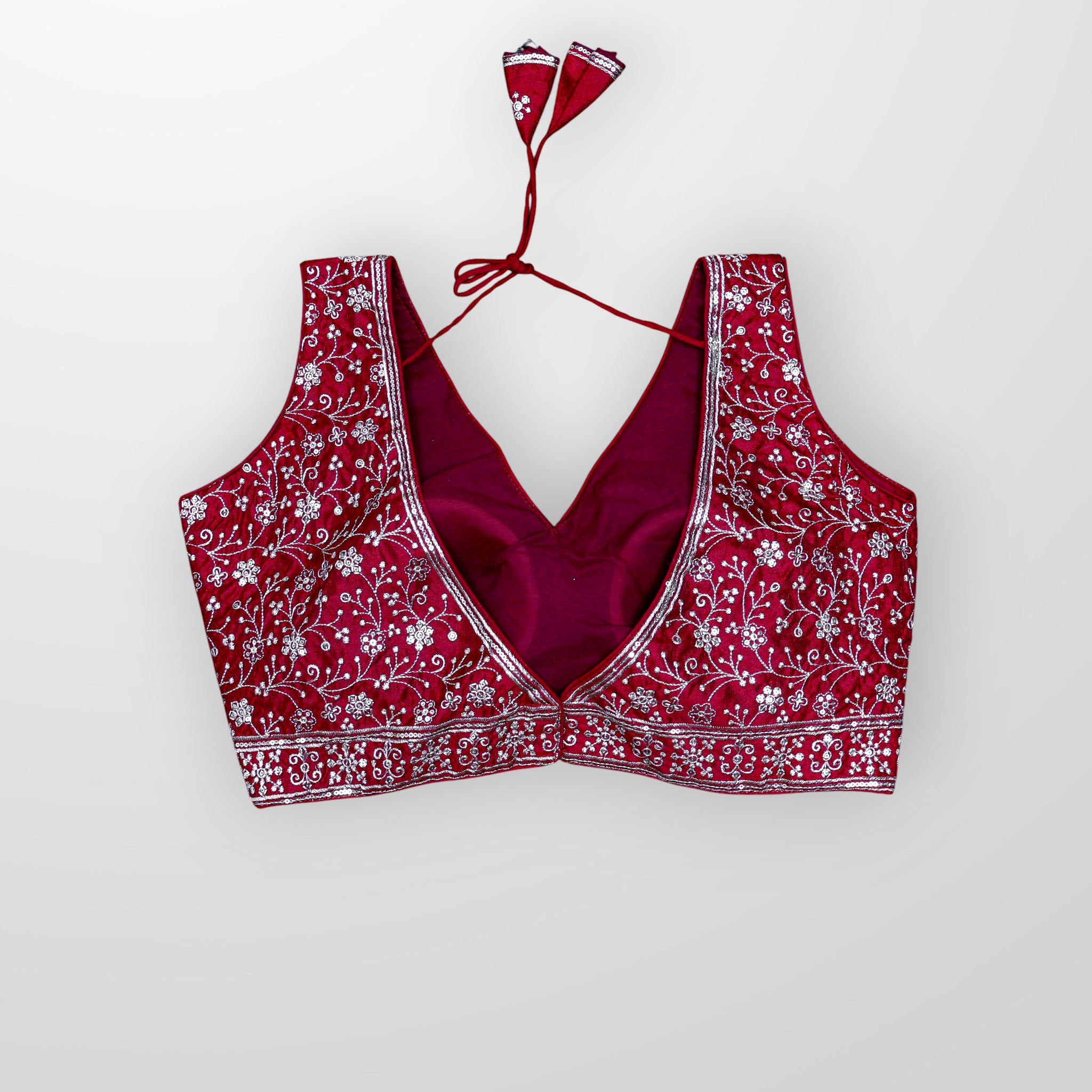 Unveil Charm Phantom Silk V Neck Blouse