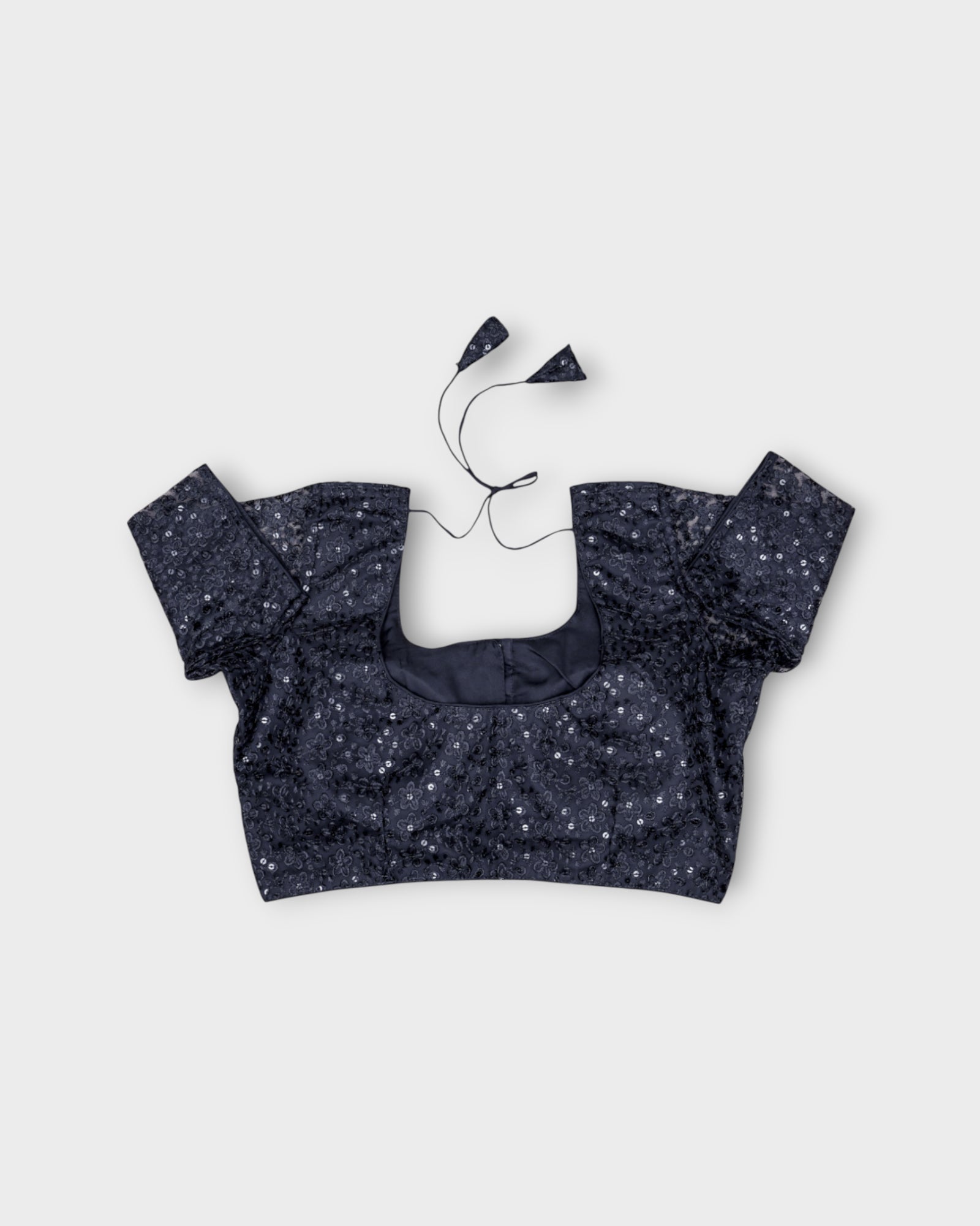 Embroidered Net U Neck Readymade Blouse