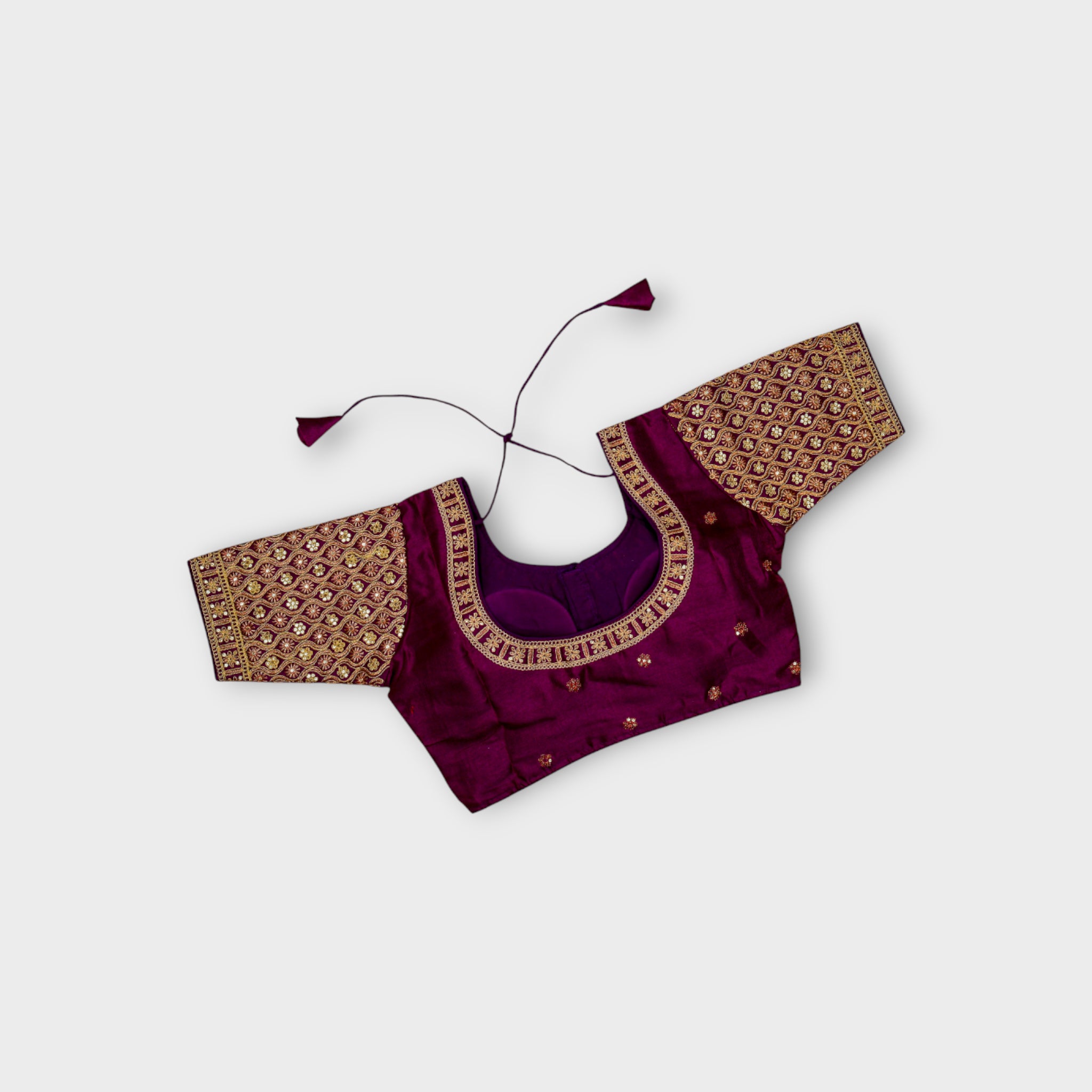 Phantom Silk U Neck Back Detail Readymade Blouse