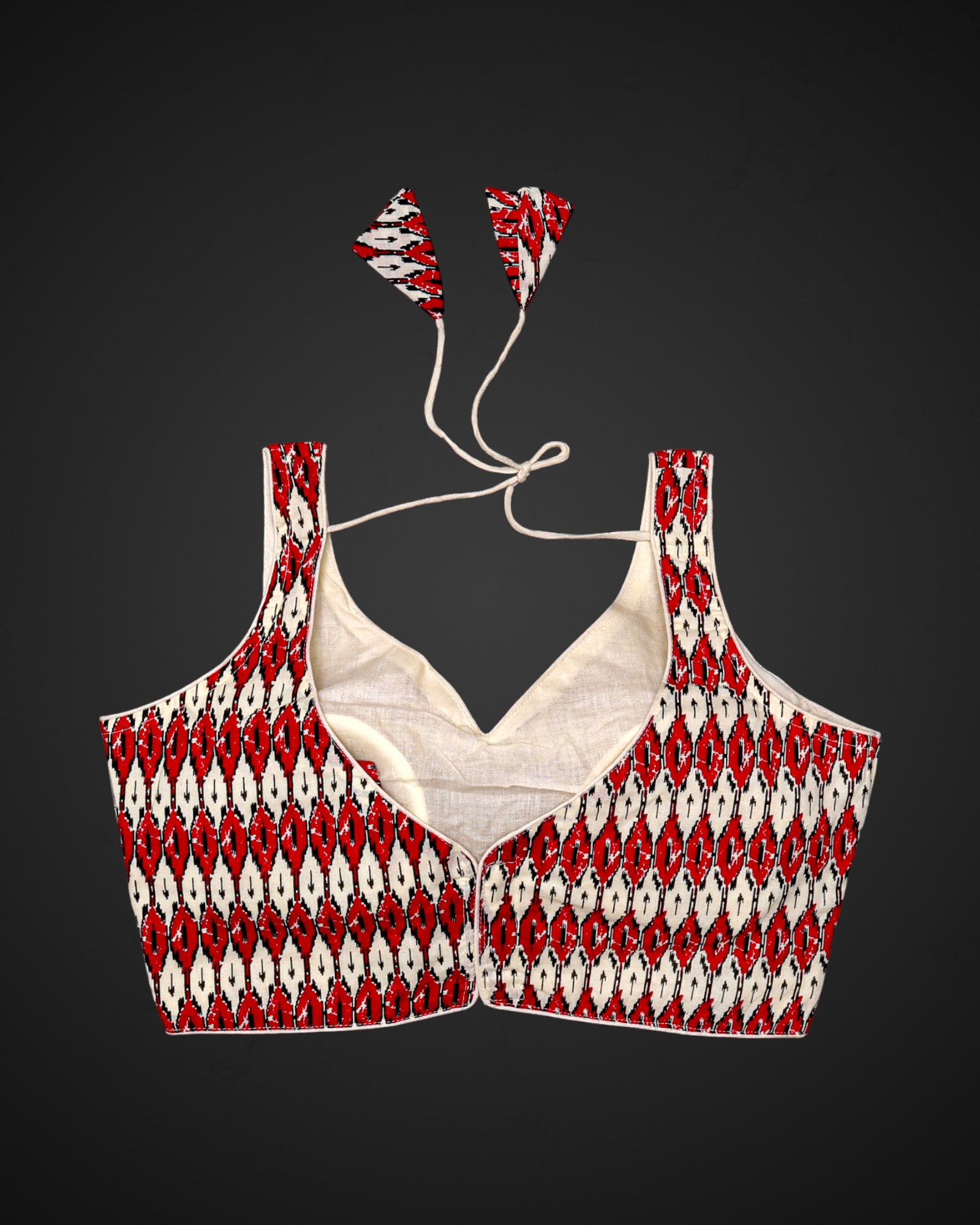 Ajrak Print Cotton V Neck Readymade Blouse