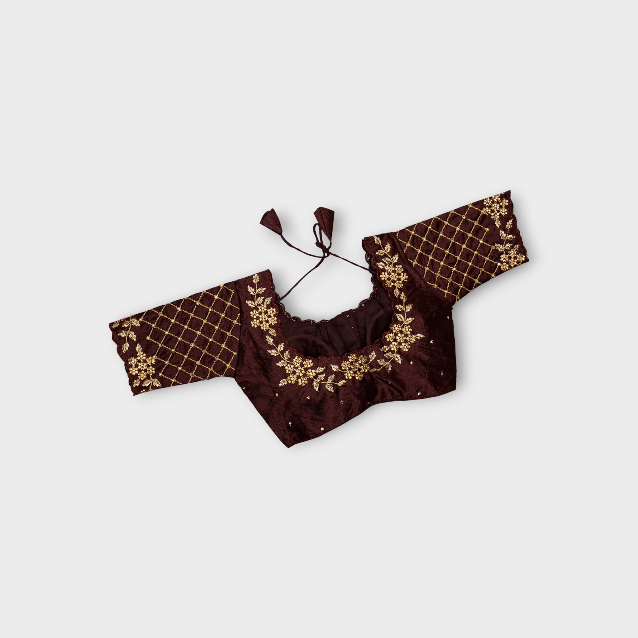 Milan Silk Jewel Neck Readymade Blouse
