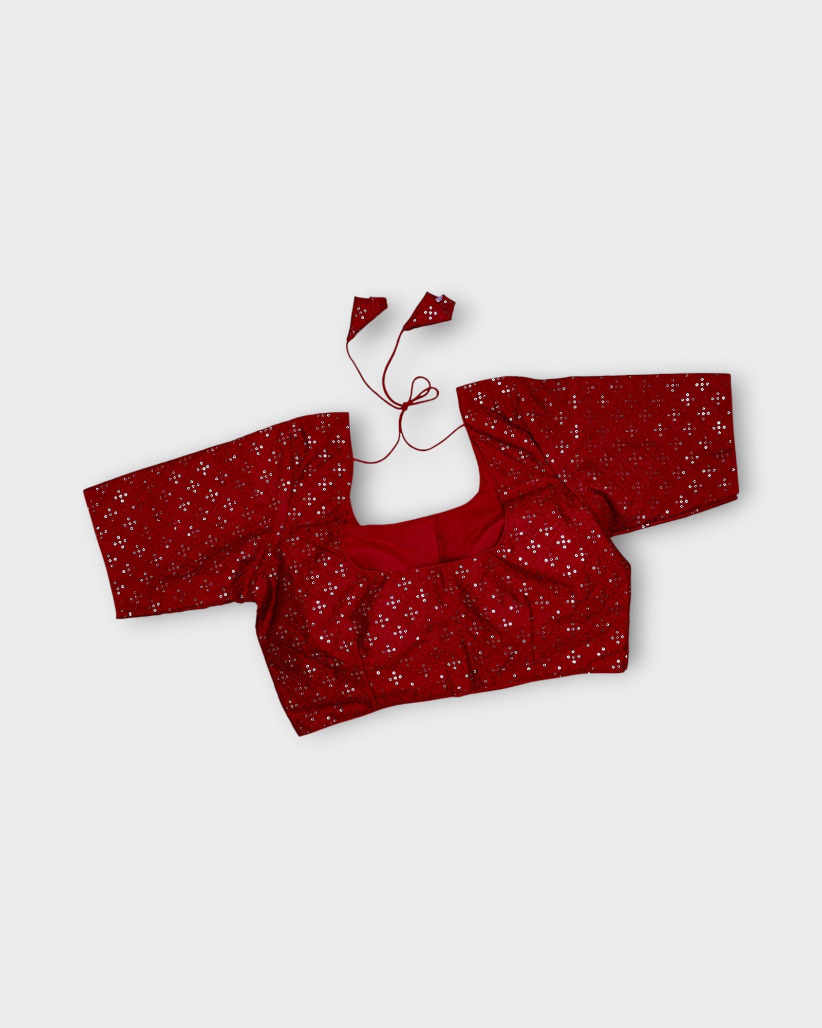 Raw Silk U Neck Deep Back Readymade Blouse