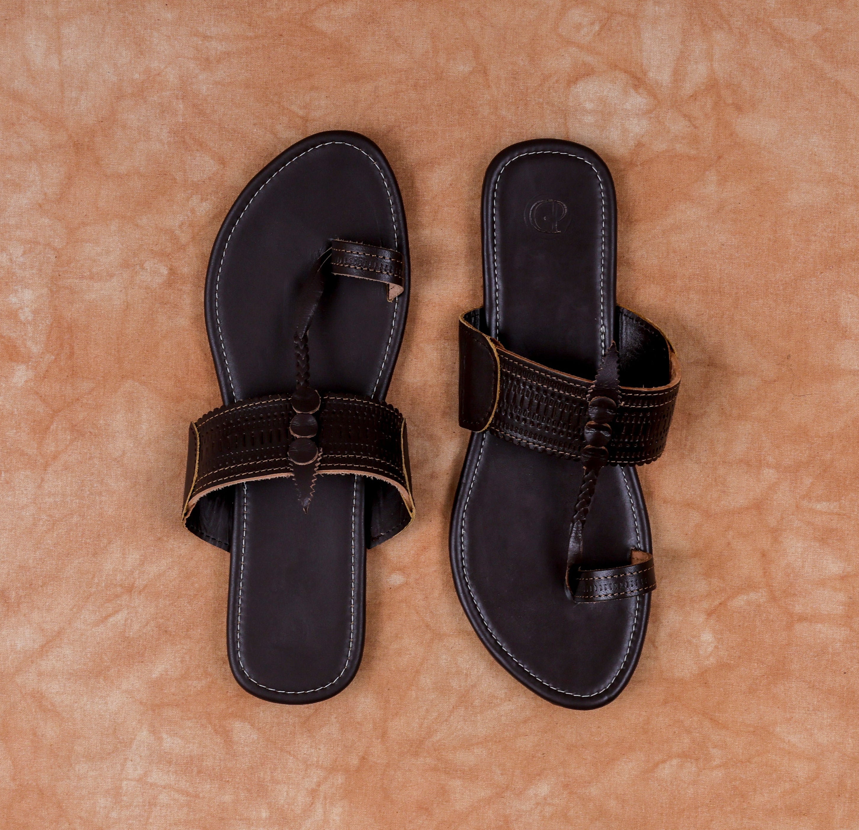 Dark Brown Patent Leather Artisan Flats