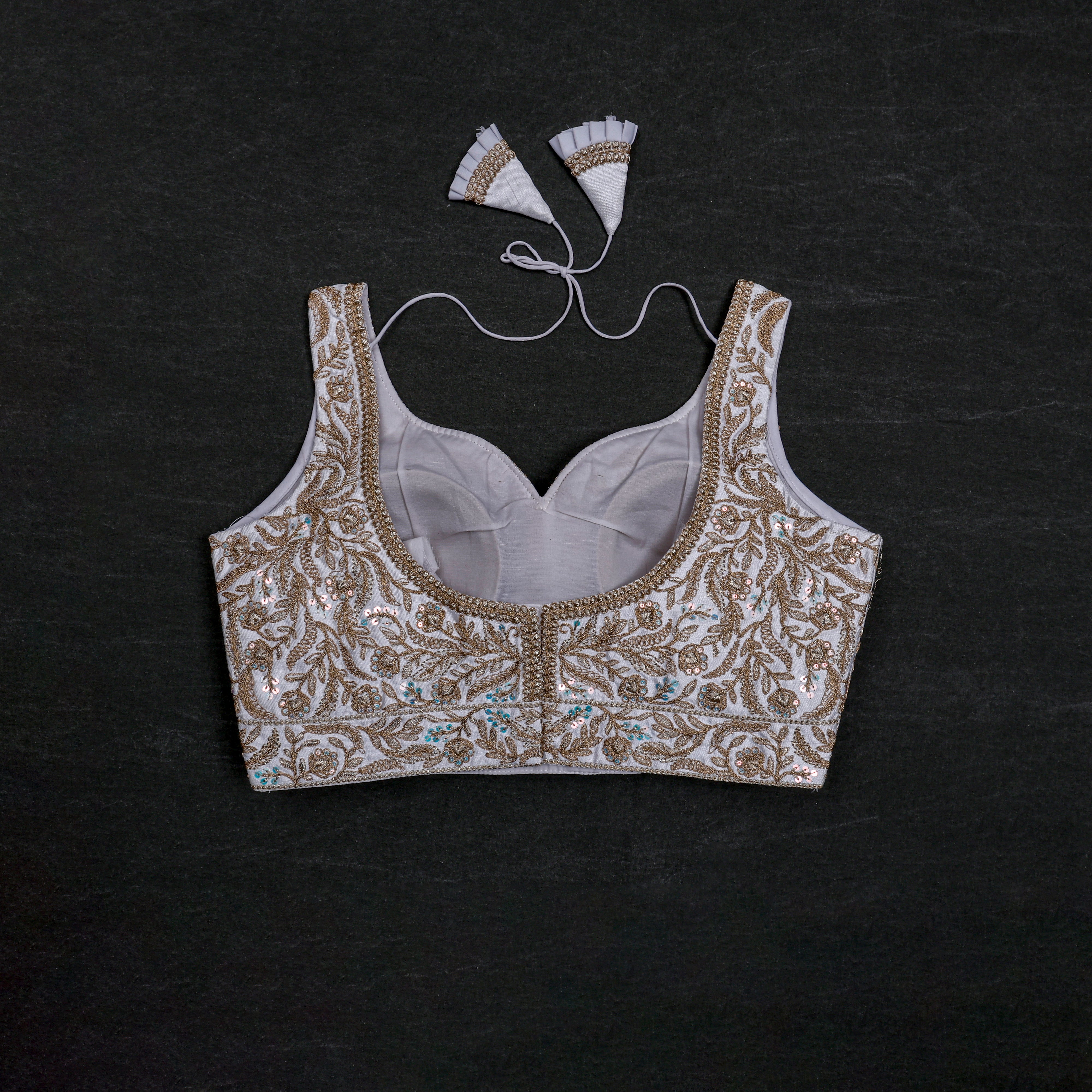 Silk Tailored Blouse With Detailed Design