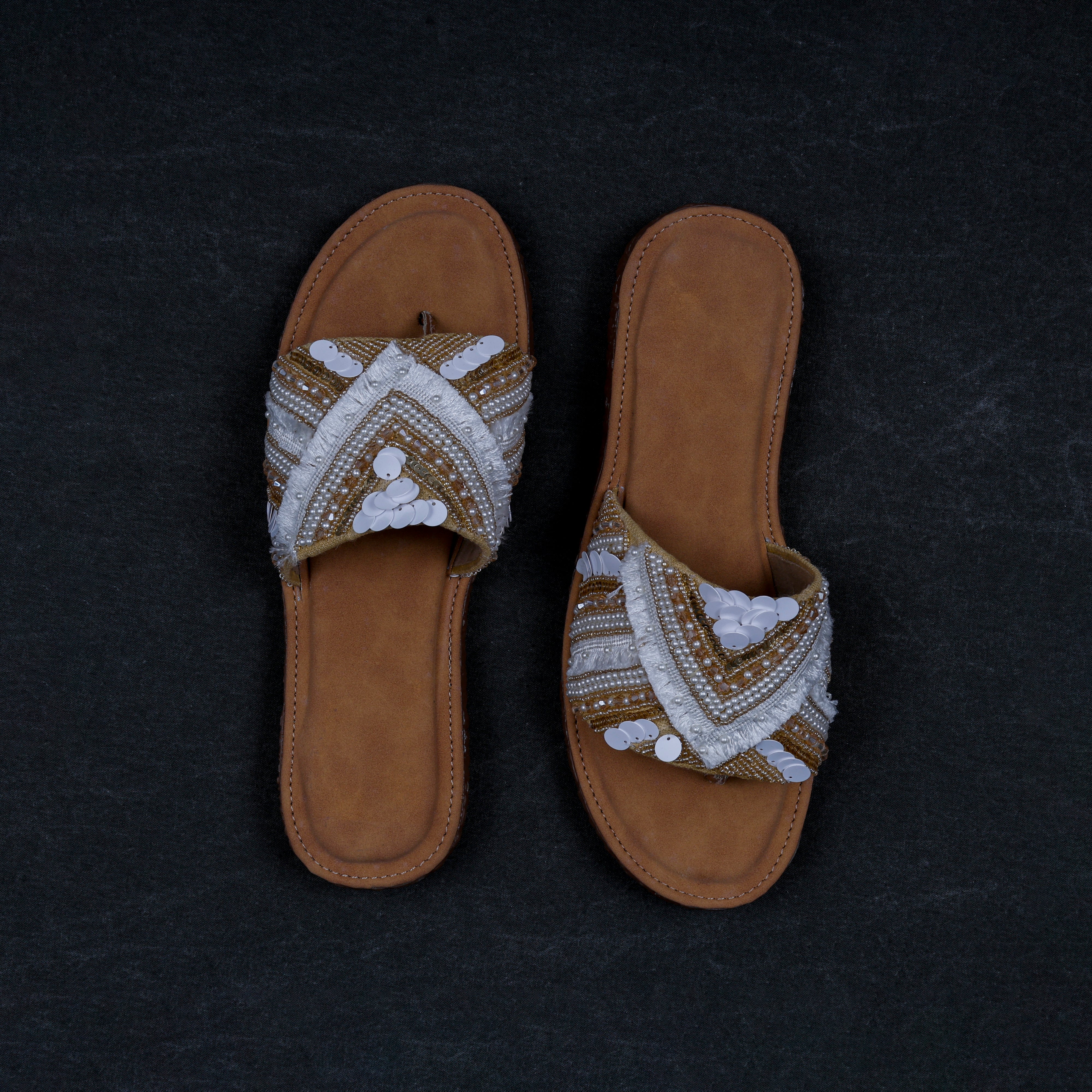 Cream Comfortable Foam Padded Flats