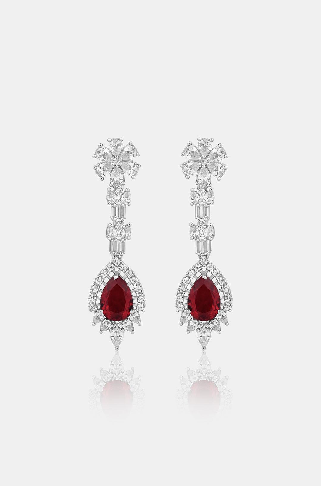 Ruby Radiance Diamond Necklace Set - Dyulokha