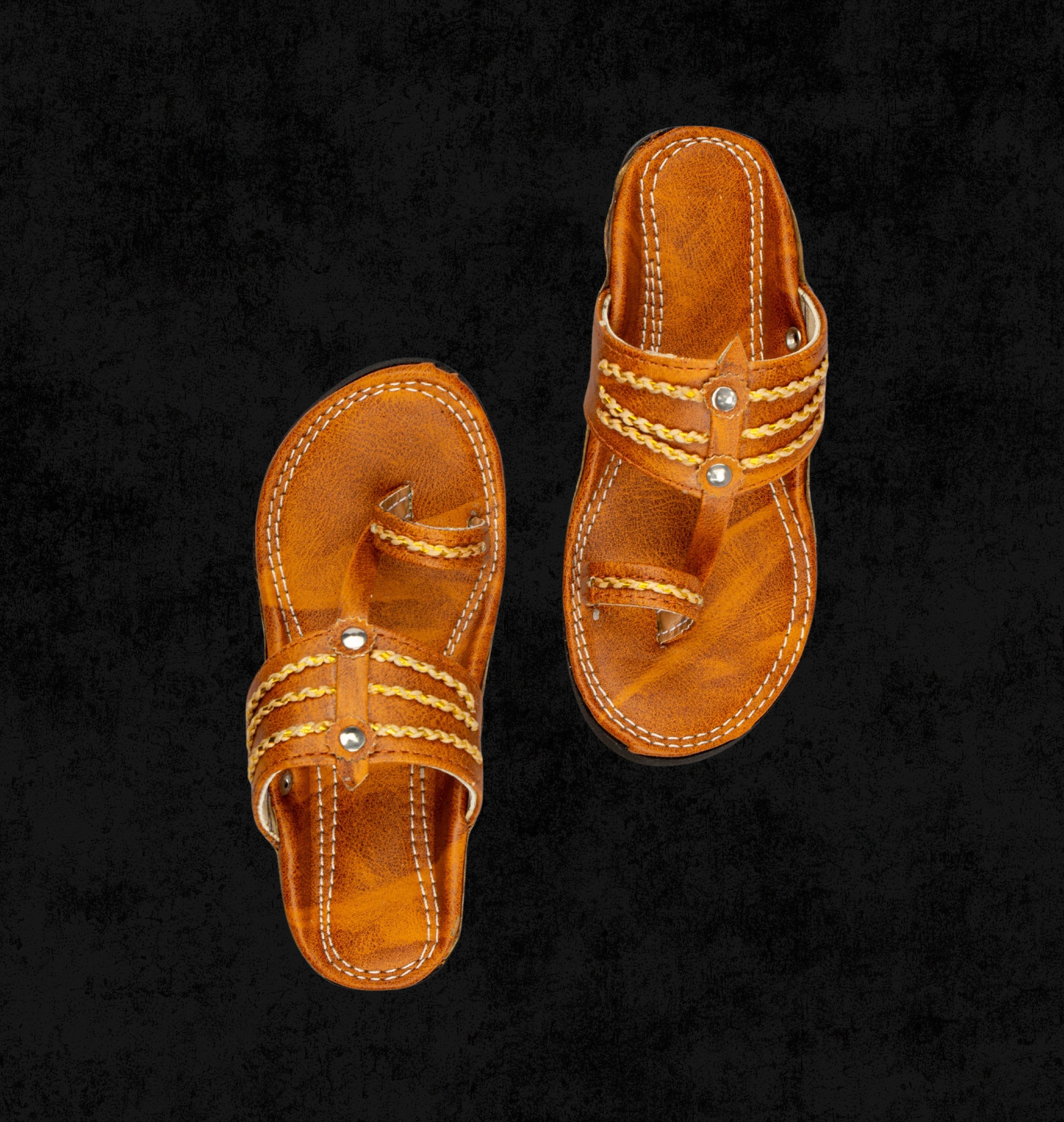 Natural Leather Kolhapuri In Tan