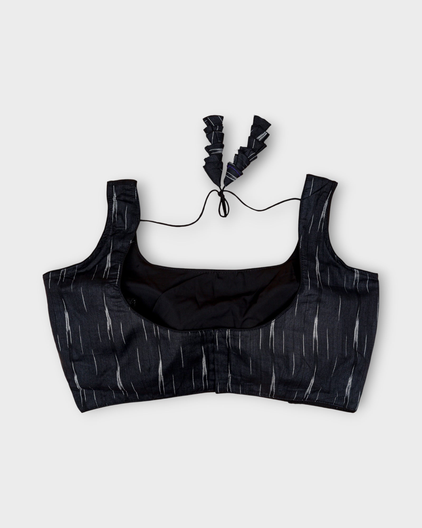 Cotton U Neck Blouse with Back Closure