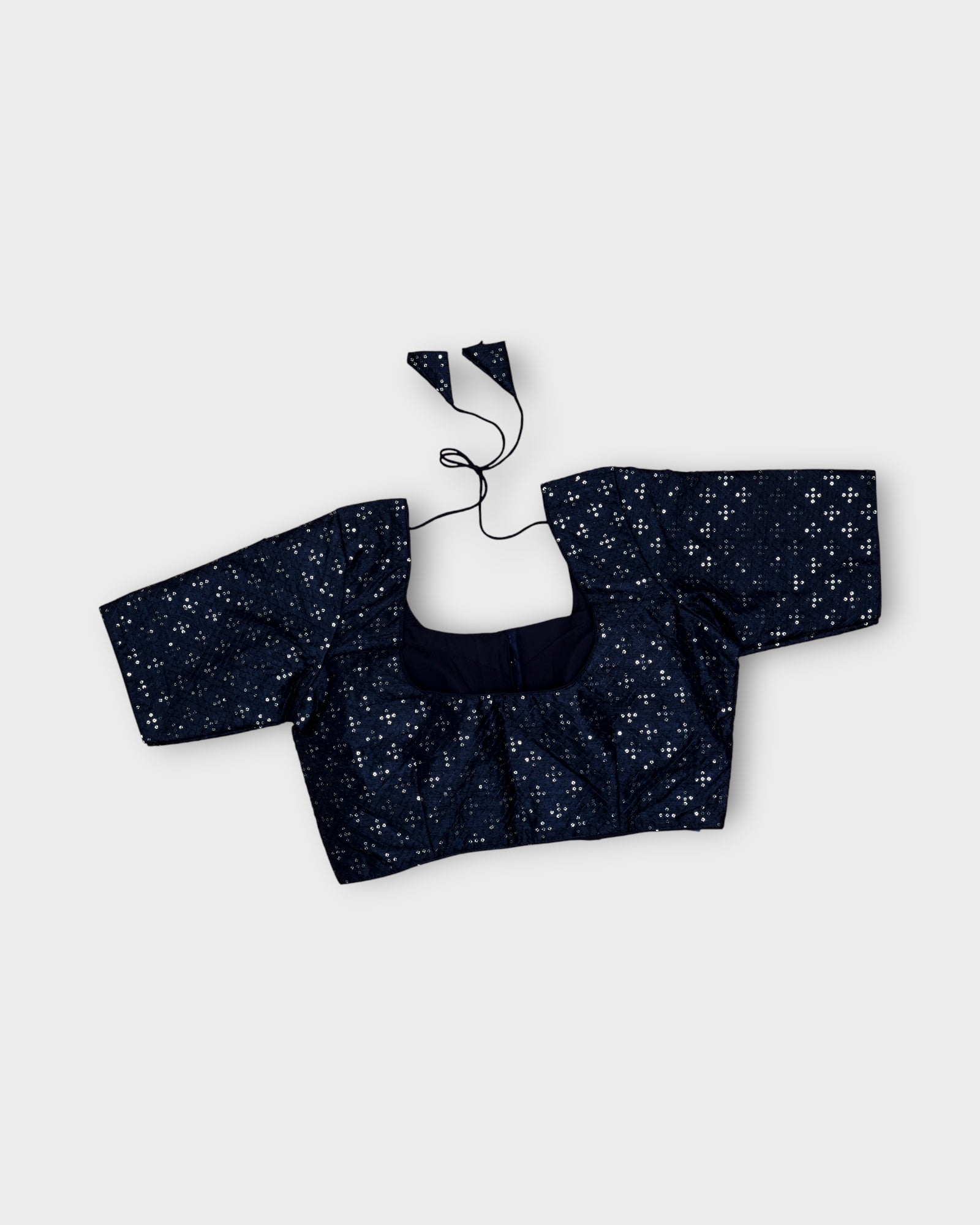 Raw Silk U Neck Deep Back Readymade Blouse
