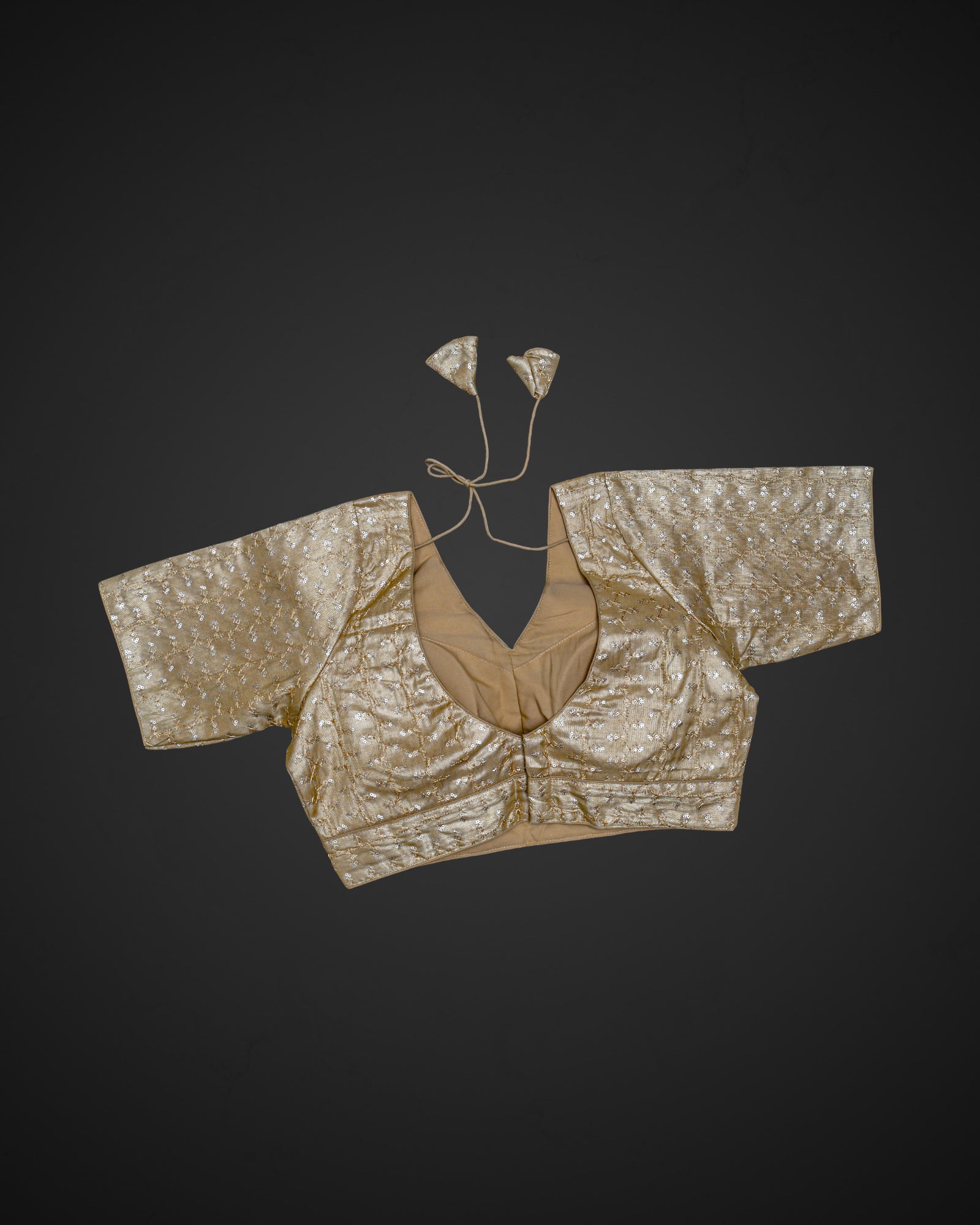 Tissue V Neck Half Sleeve Readymade Blouse