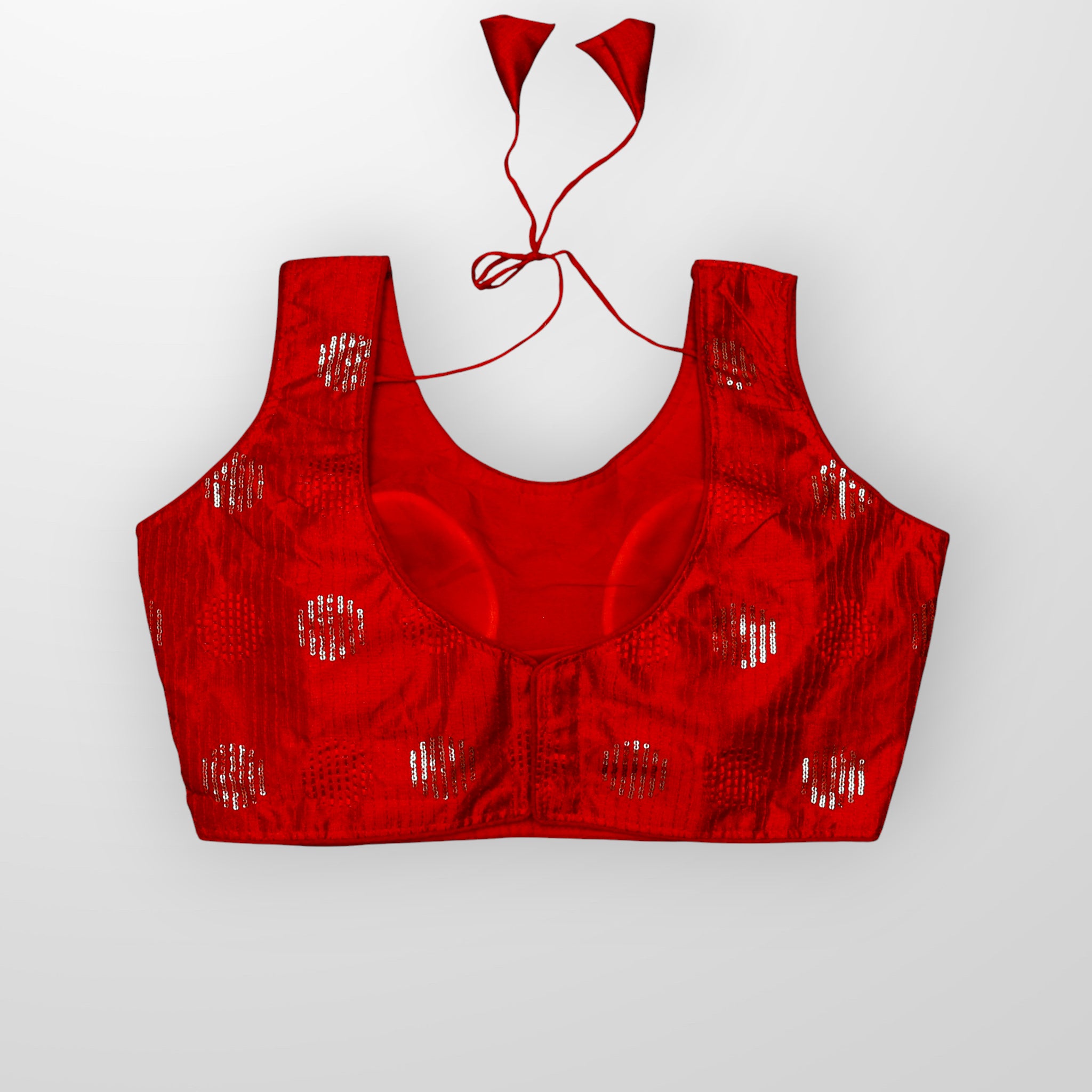 Silk U Neck Embroidered Readymade Blouse