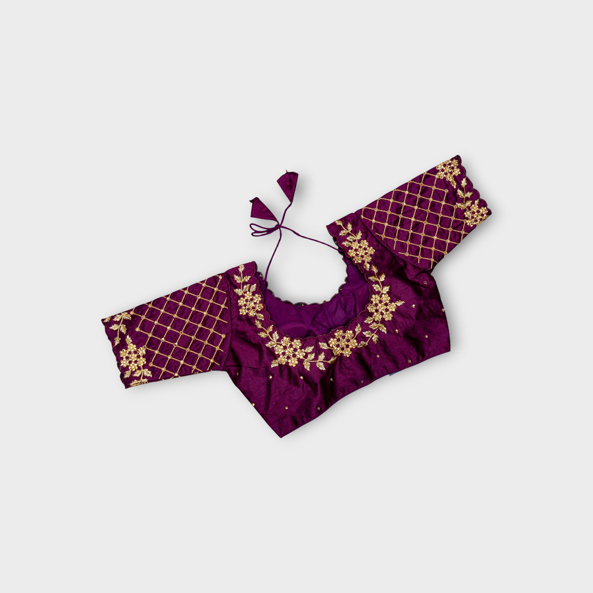 Milan Silk Jewel Neck Readymade Blouse