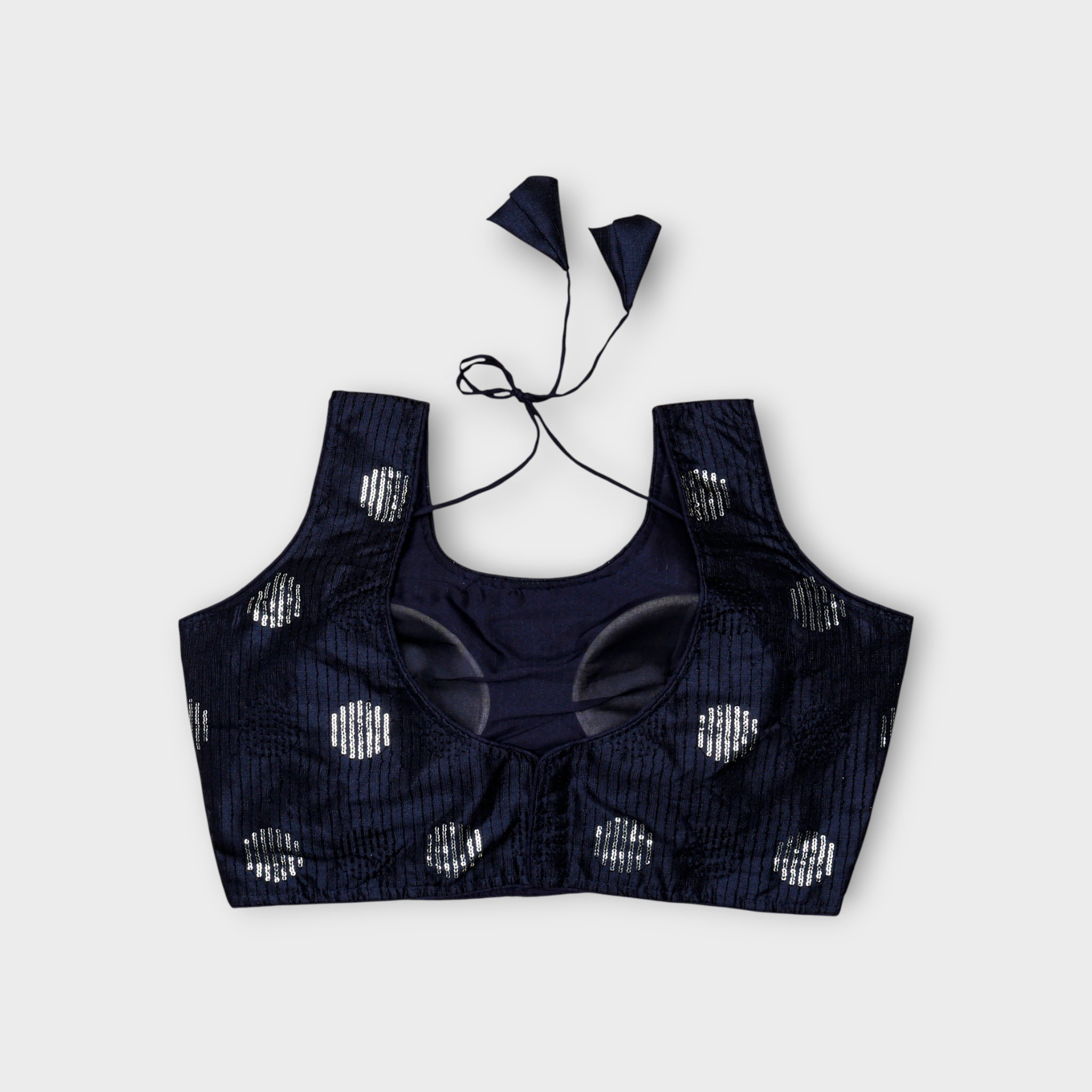 Silk U Neck Embroidered Readymade Blouse