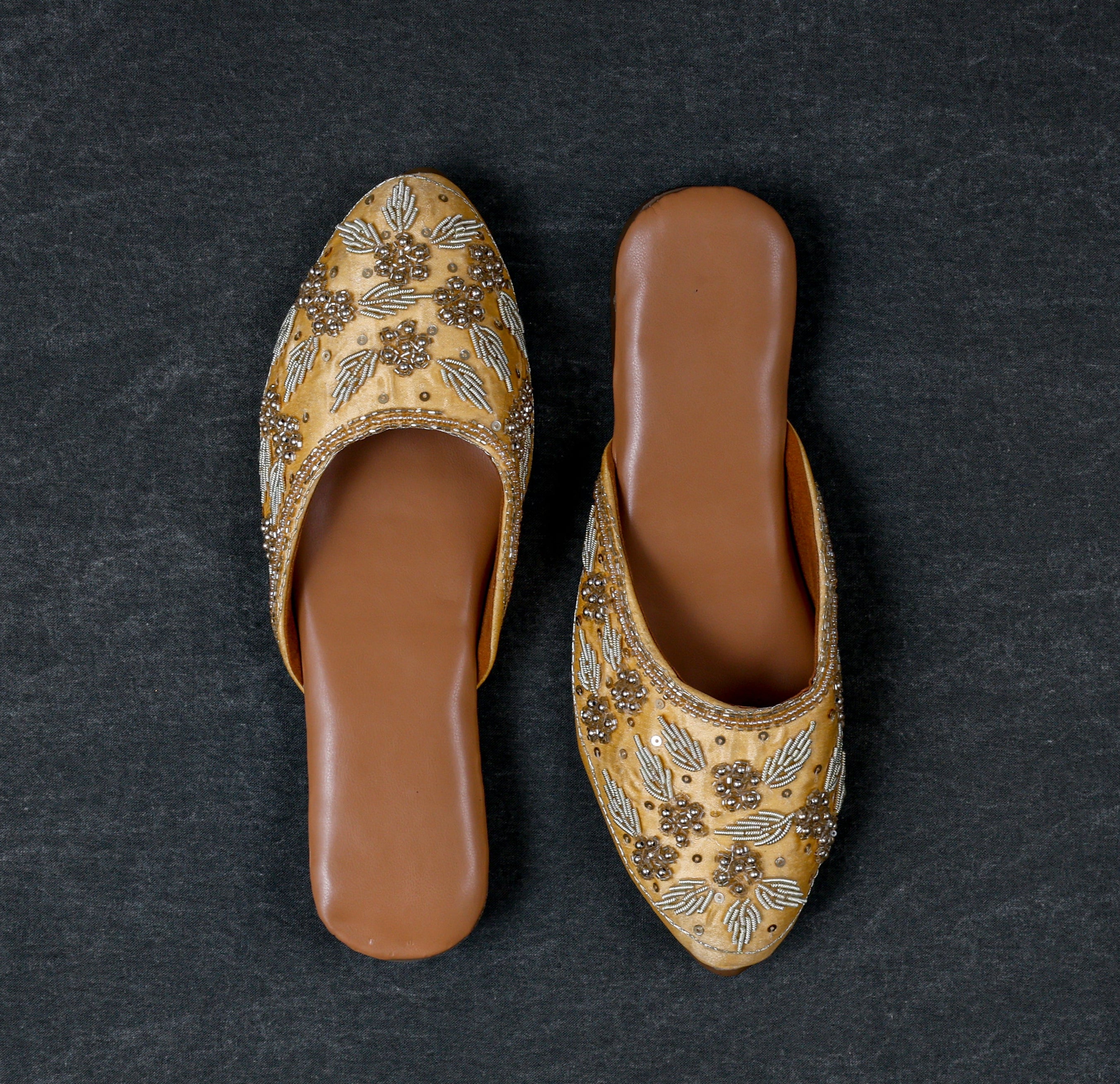 Two Tone Artisan Yellow Mules
