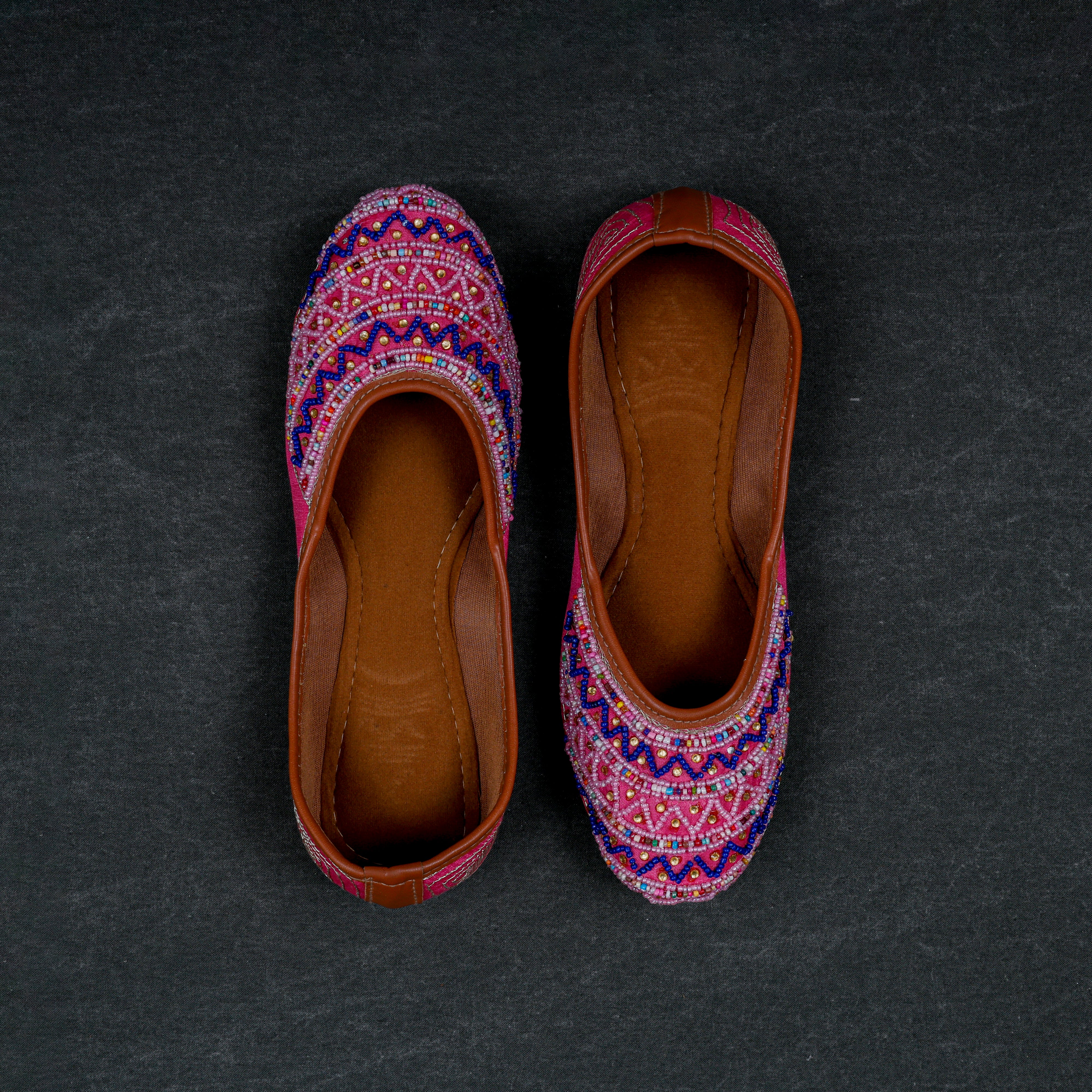 Pink Heritage Textured Handcrafted Jutti