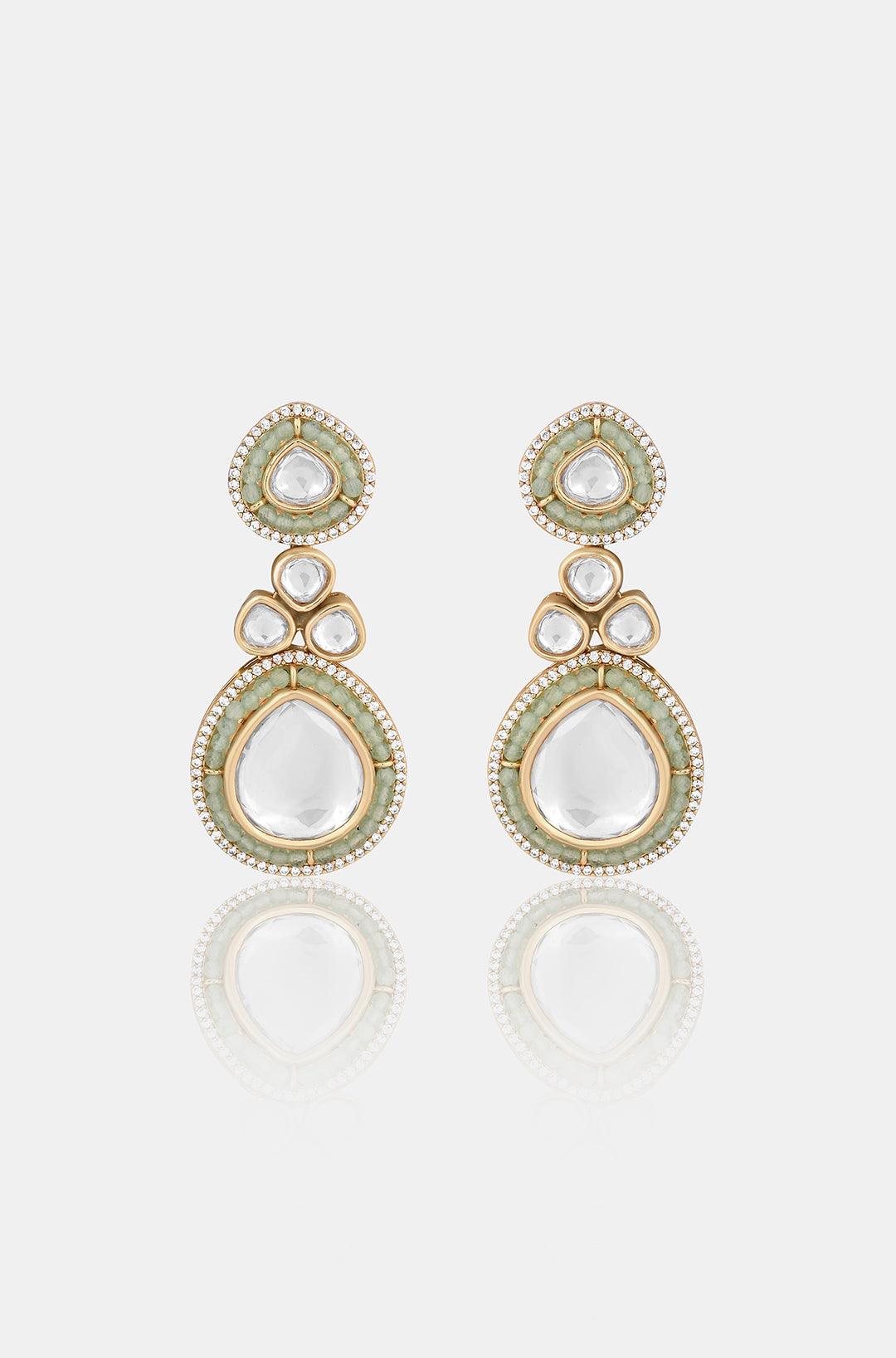 Kundan Mint Elegance Necklace Set - Dyulokha