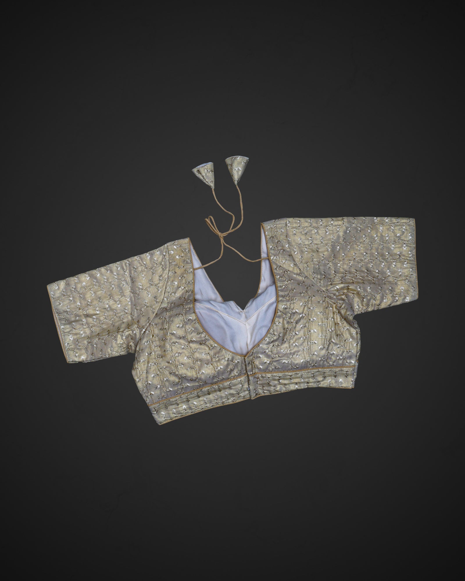 Tissue V Neck Half Sleeve Readymade Blouse