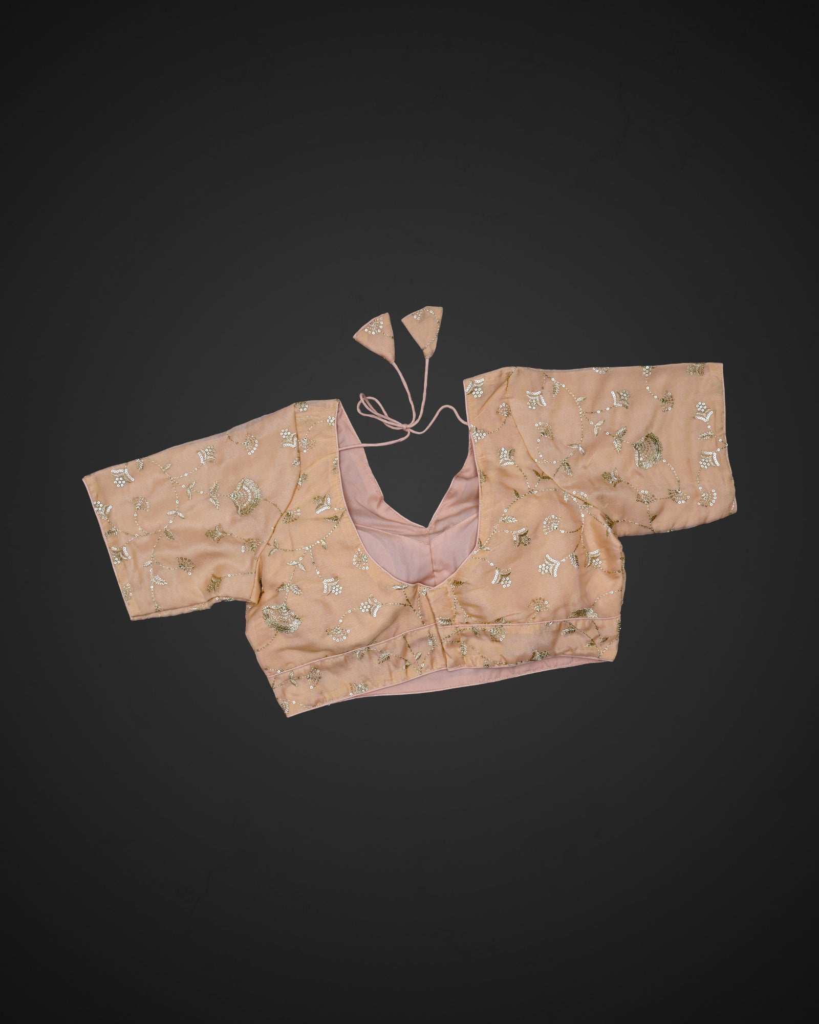 Silk V Neck Half Sleeve Readymade Blouse
