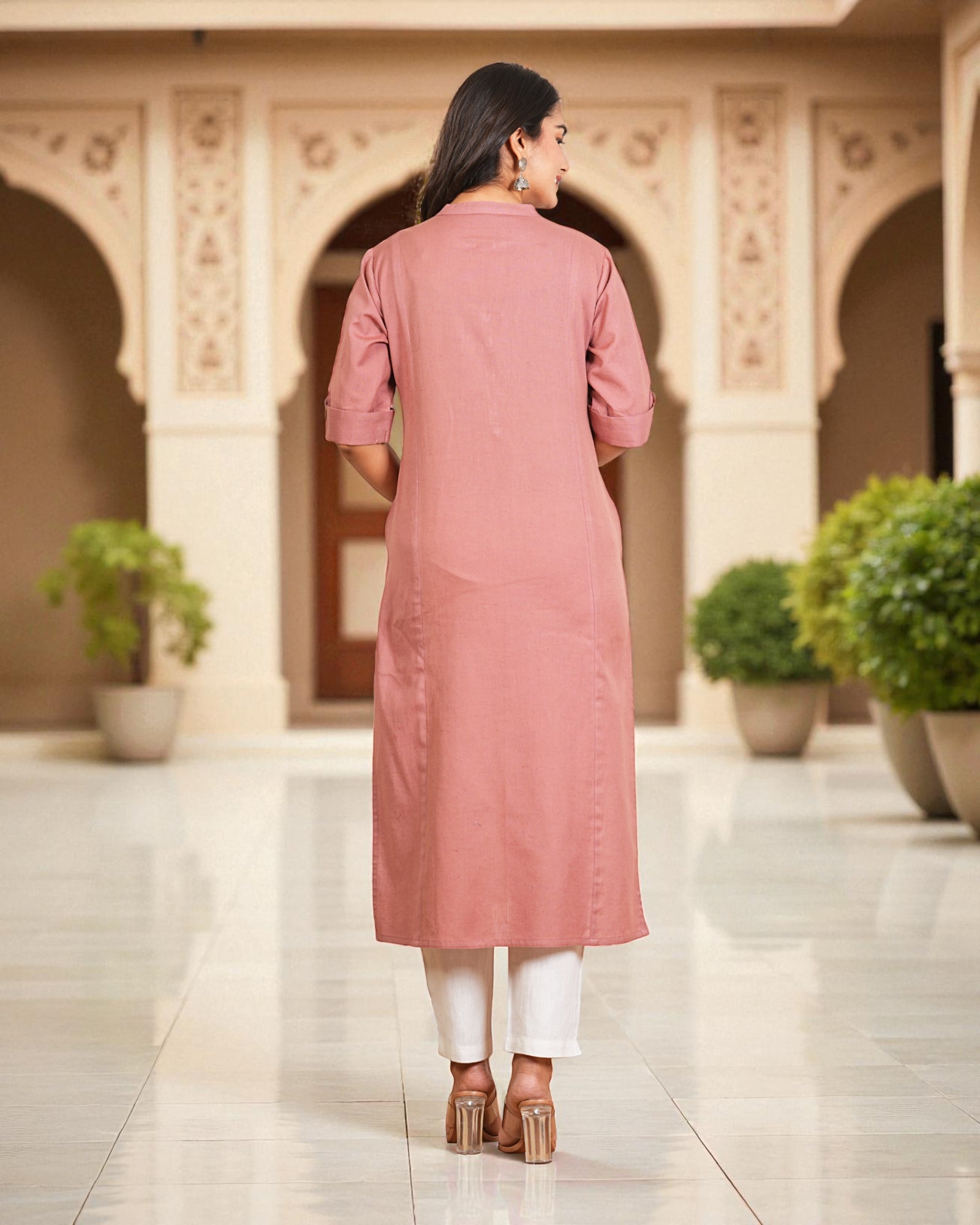 Fusion Cotton Embroidered Kurta