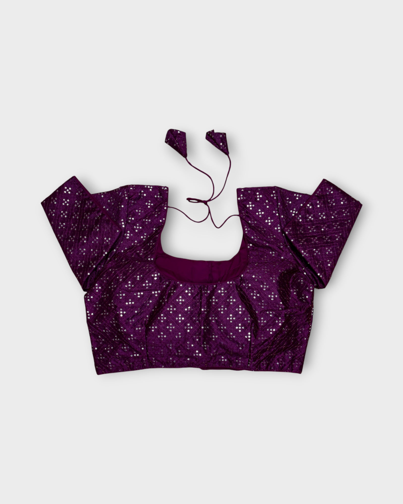 Raw Silk U Neck Deep Back Readymade Blouse