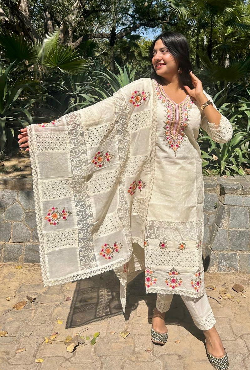 Chikankari Embroidered Pakistani Suit Set