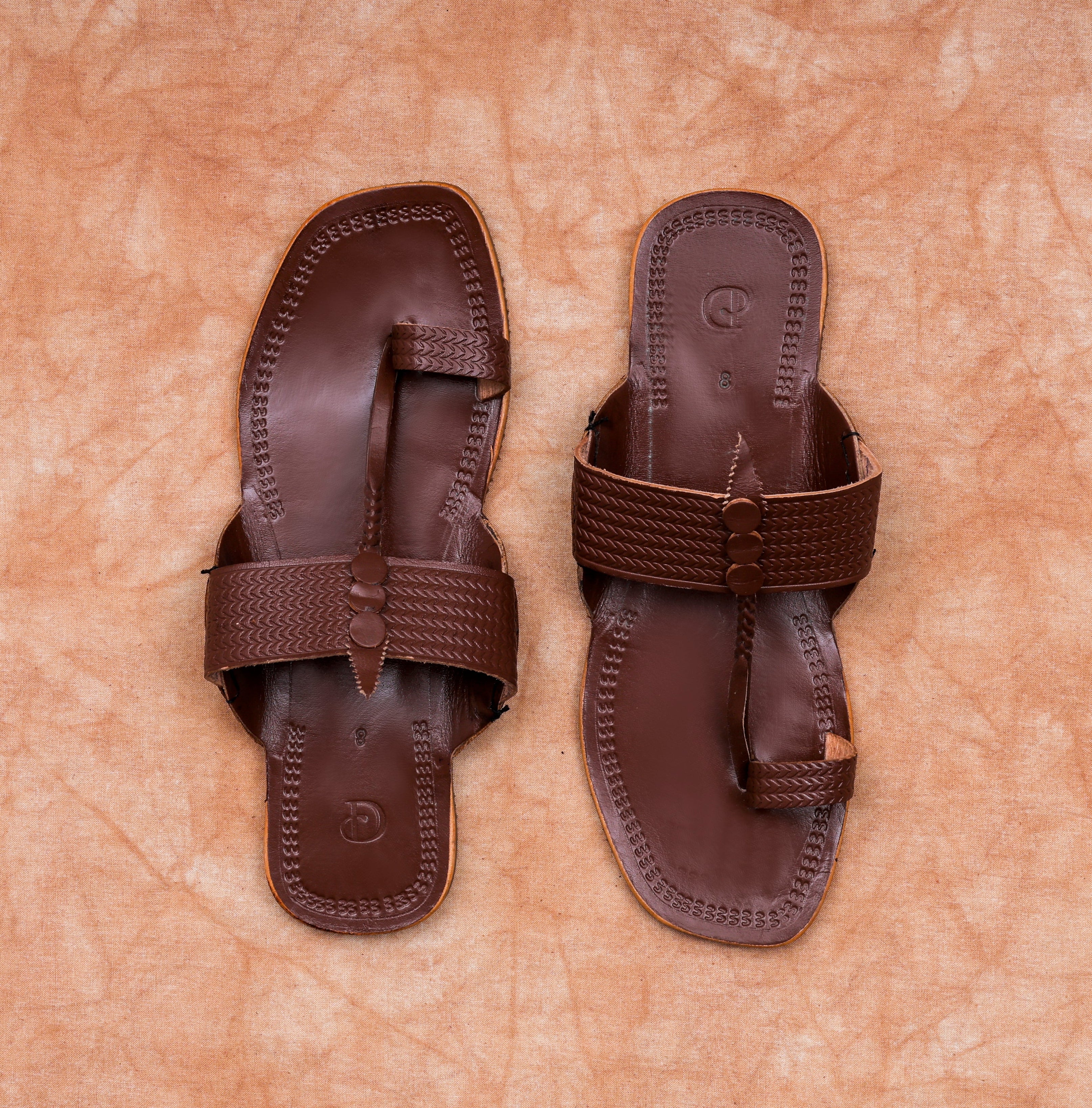 Handcrafted Brown Leather Kolhapuri Sandals