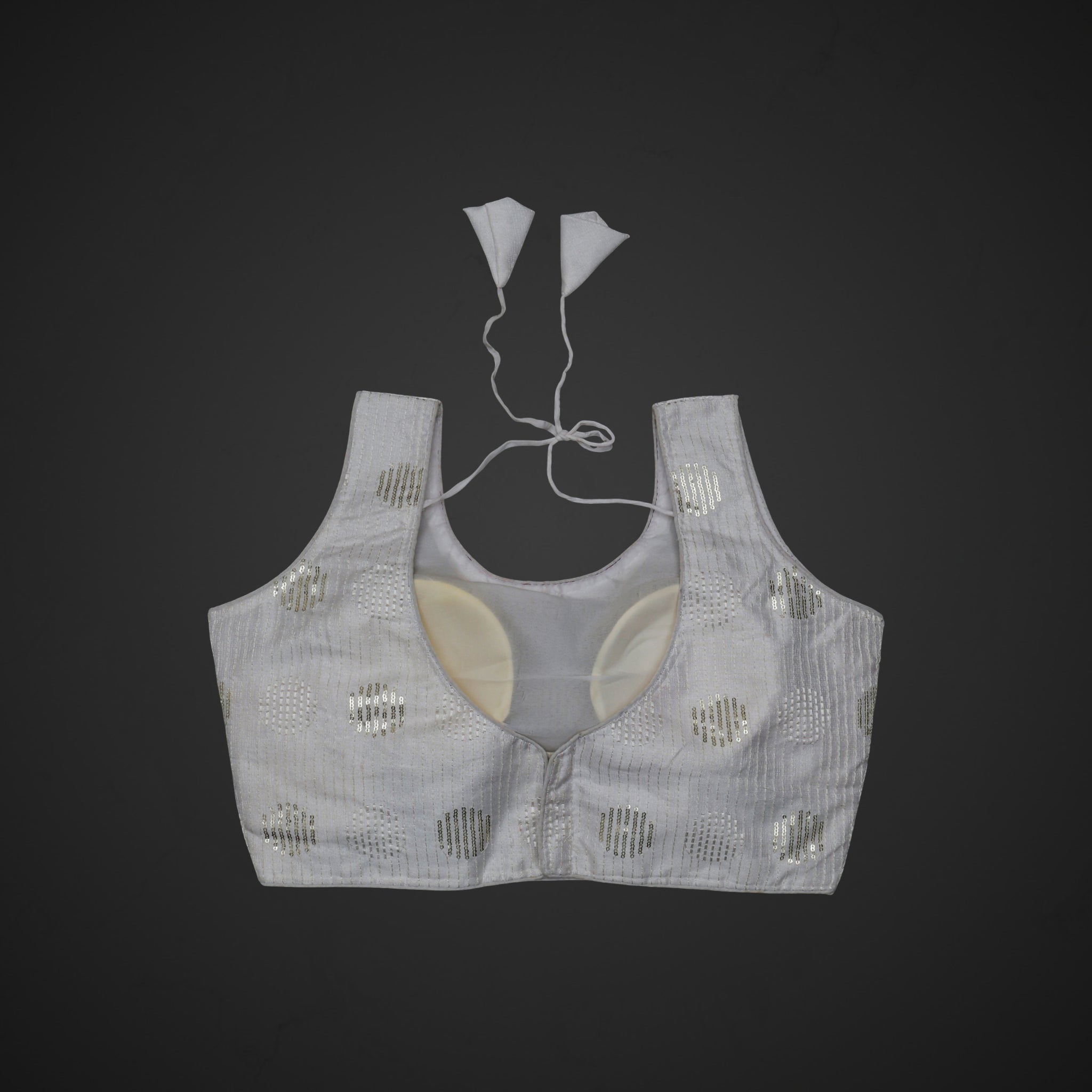Silk U Neck Embroidered Readymade Blouse