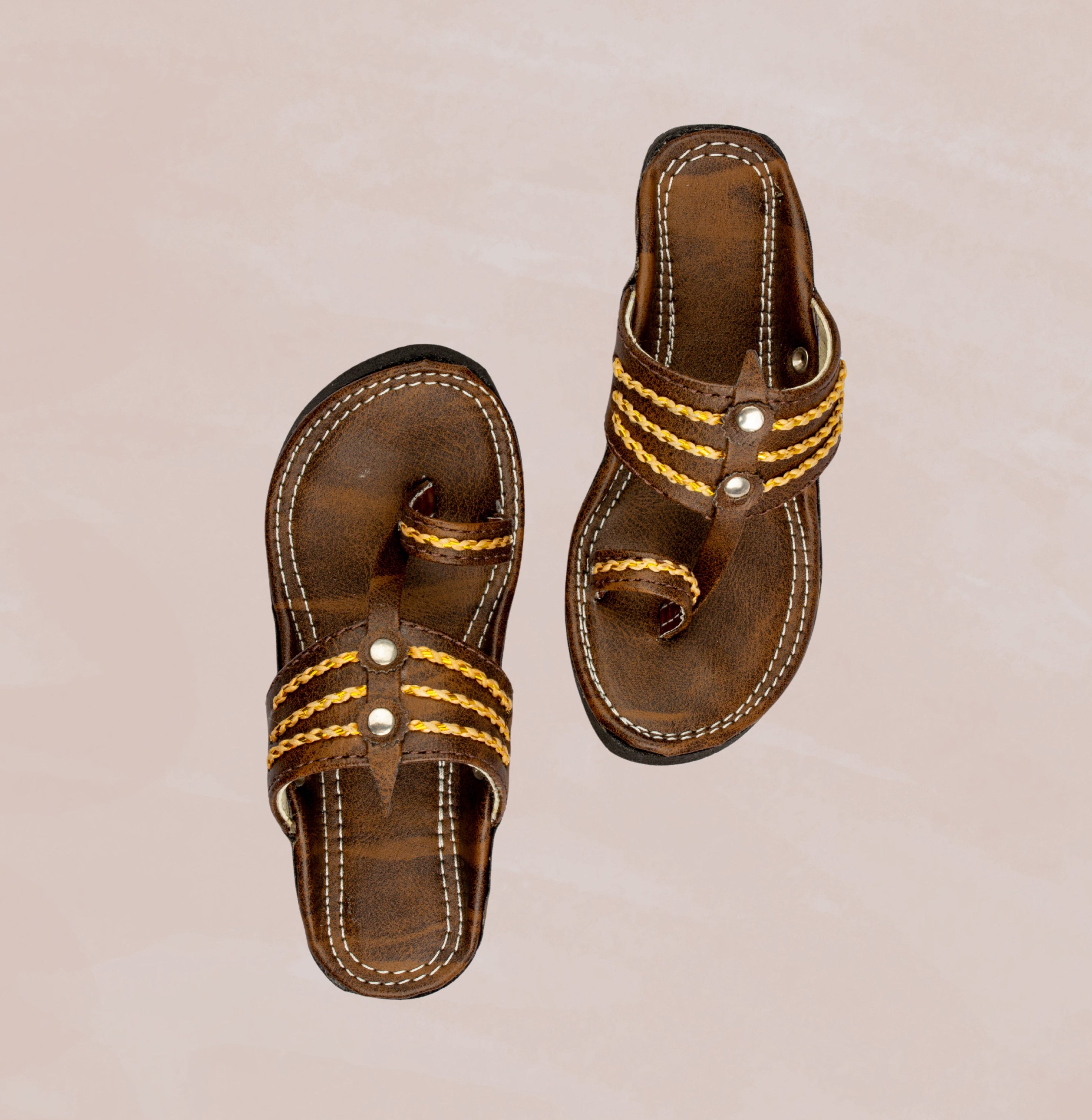 Natural Leather Kolhapuri In Tan