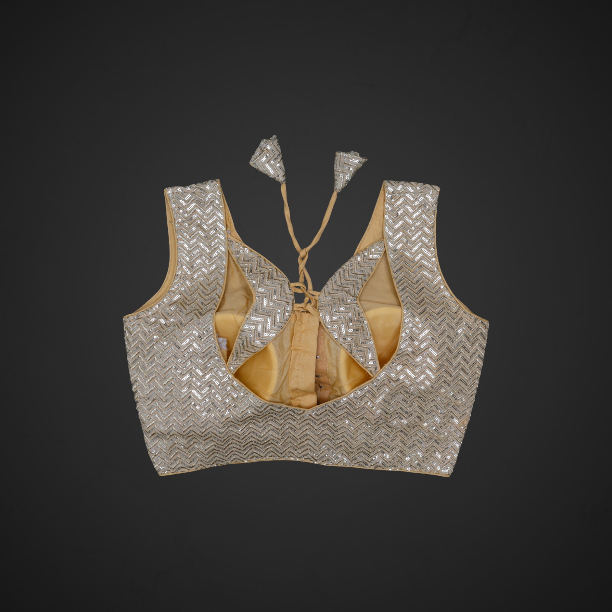 Georgette V Neck Cutout Readymade Blouse