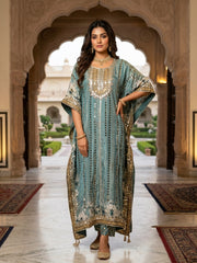 Gold Kaftan with Intricate Embroidery