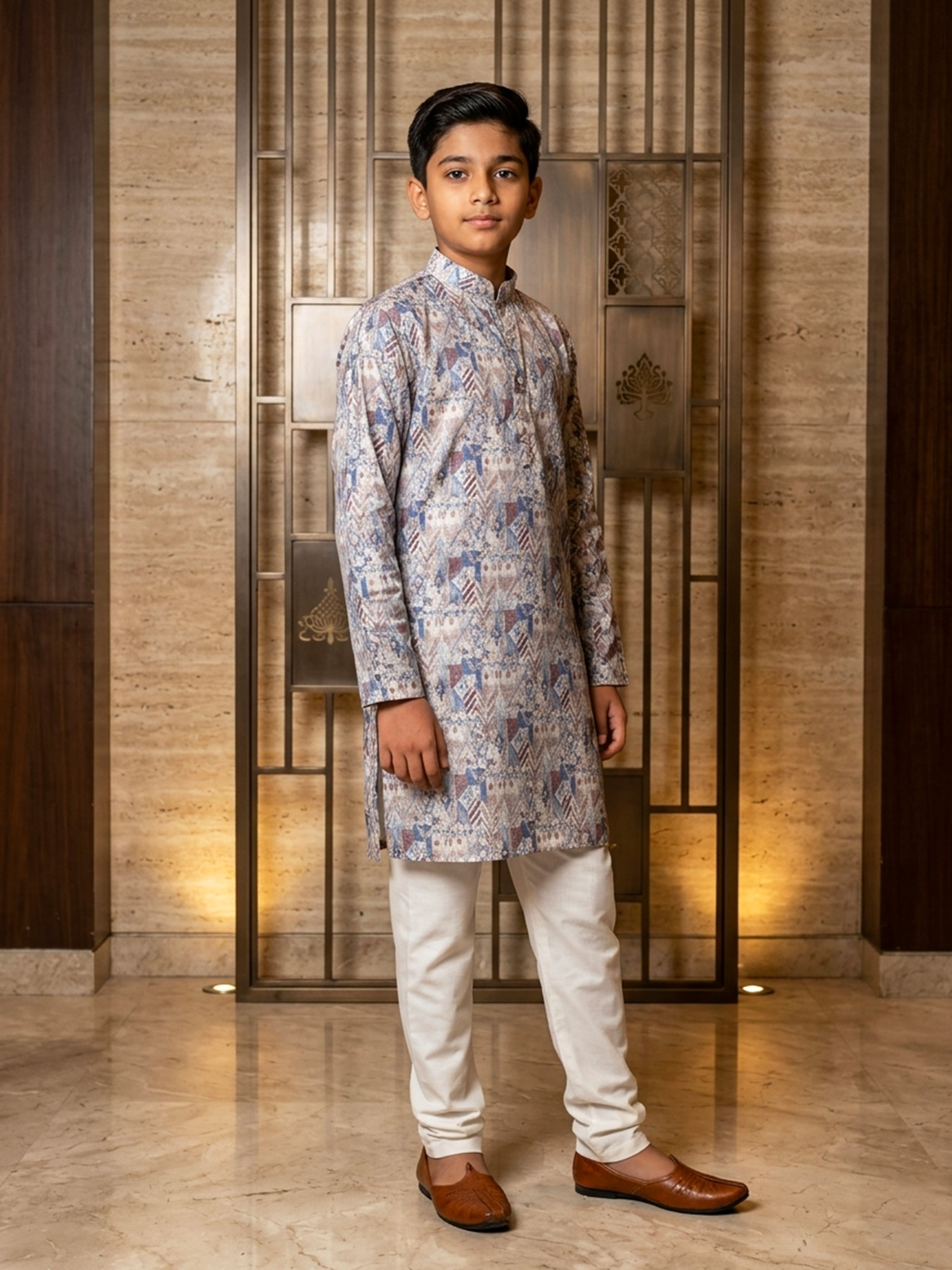 Block Print Cotton Kurta Pajama Set