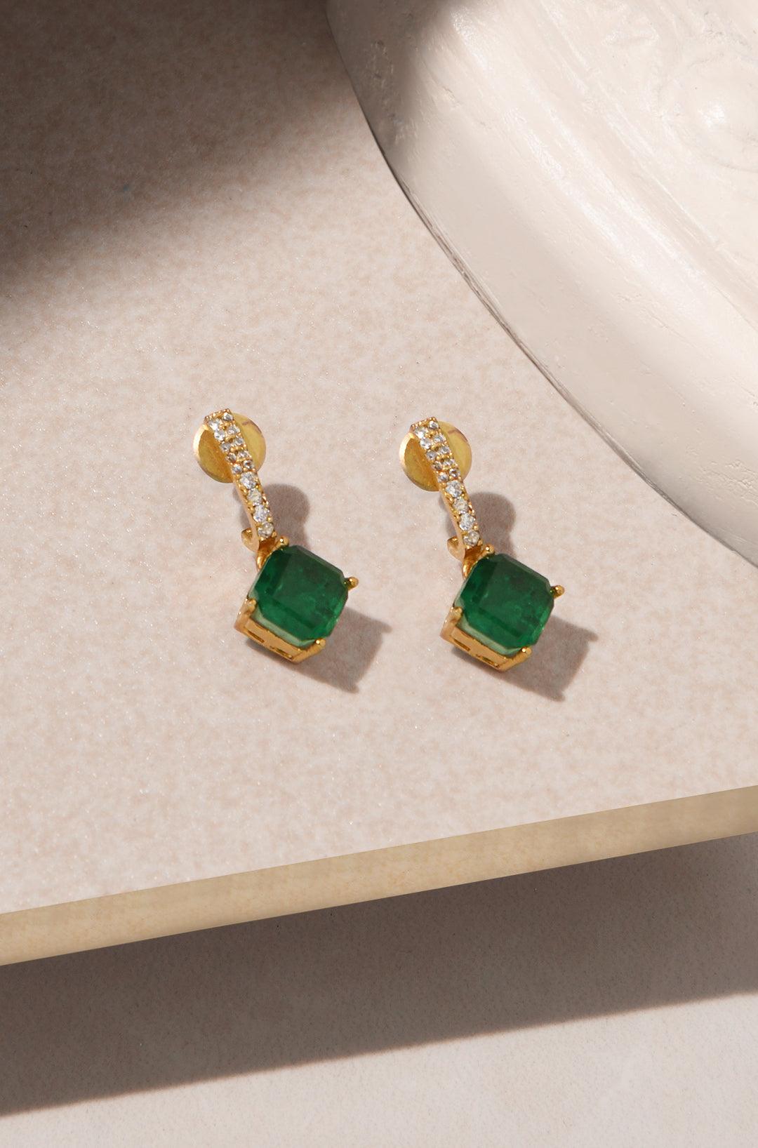 Victorian Green Elegance Earrings - Dyulokha