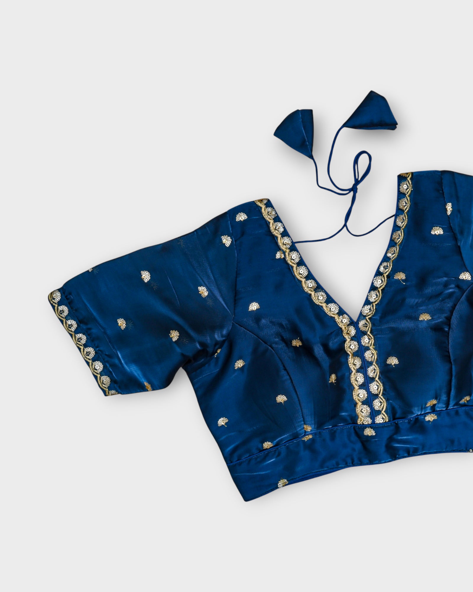 Chanderi V Neck Readymade Blouse