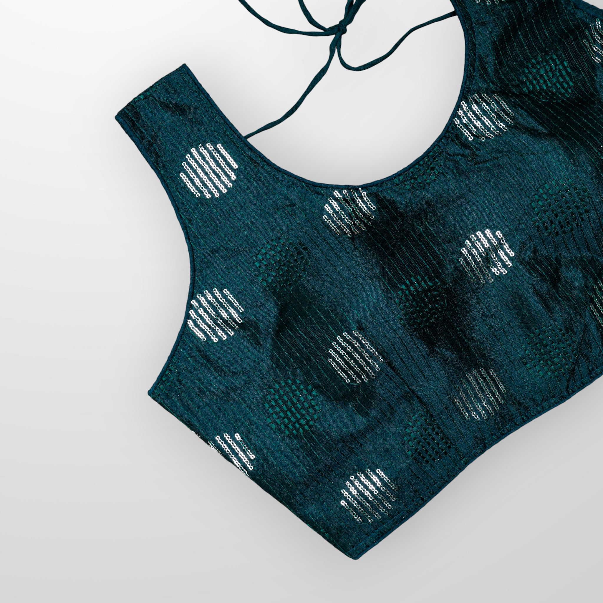 Silk U Neck Embroidered Readymade Blouse