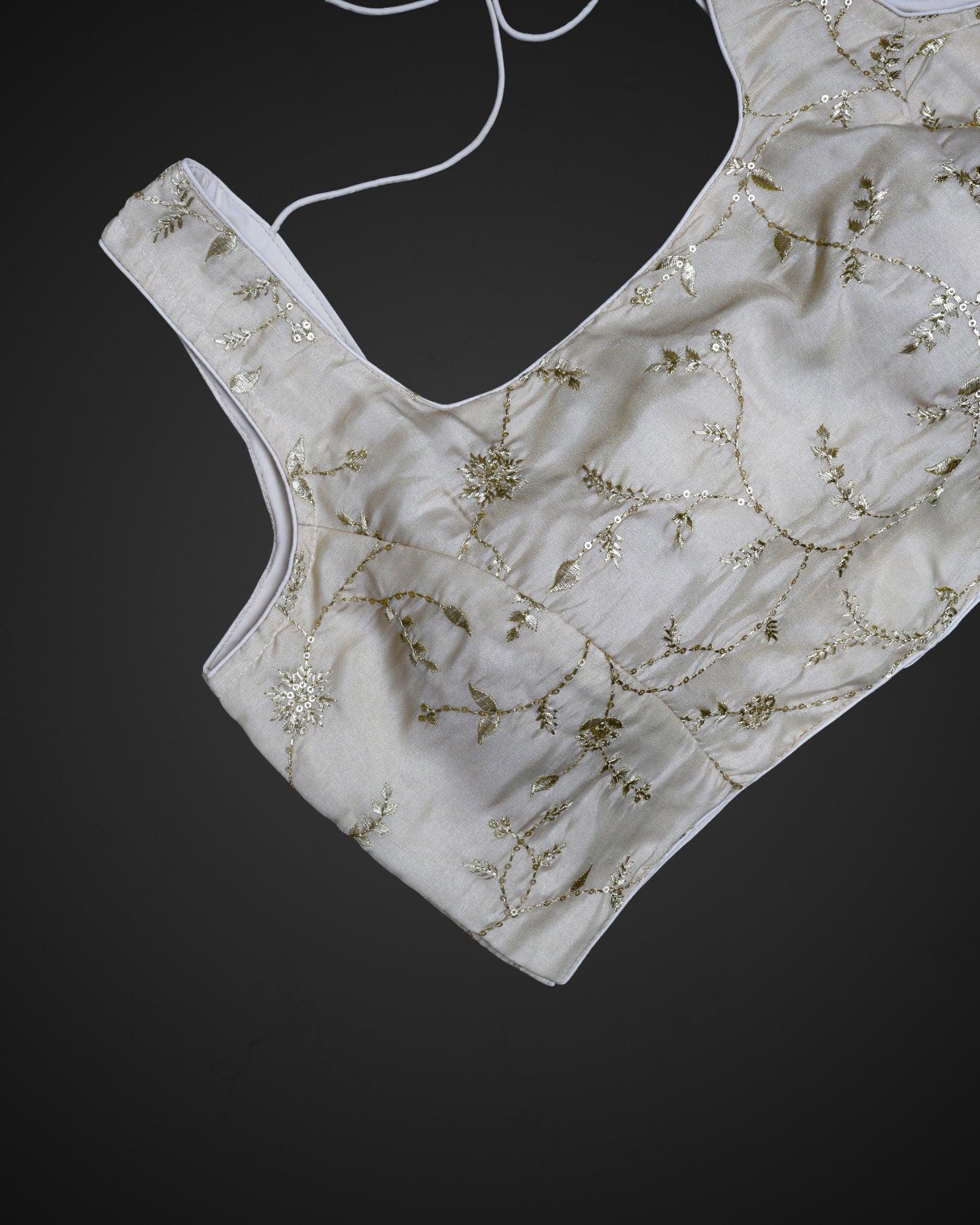 U Neck Cotton Embroidered Readymade Blouse
