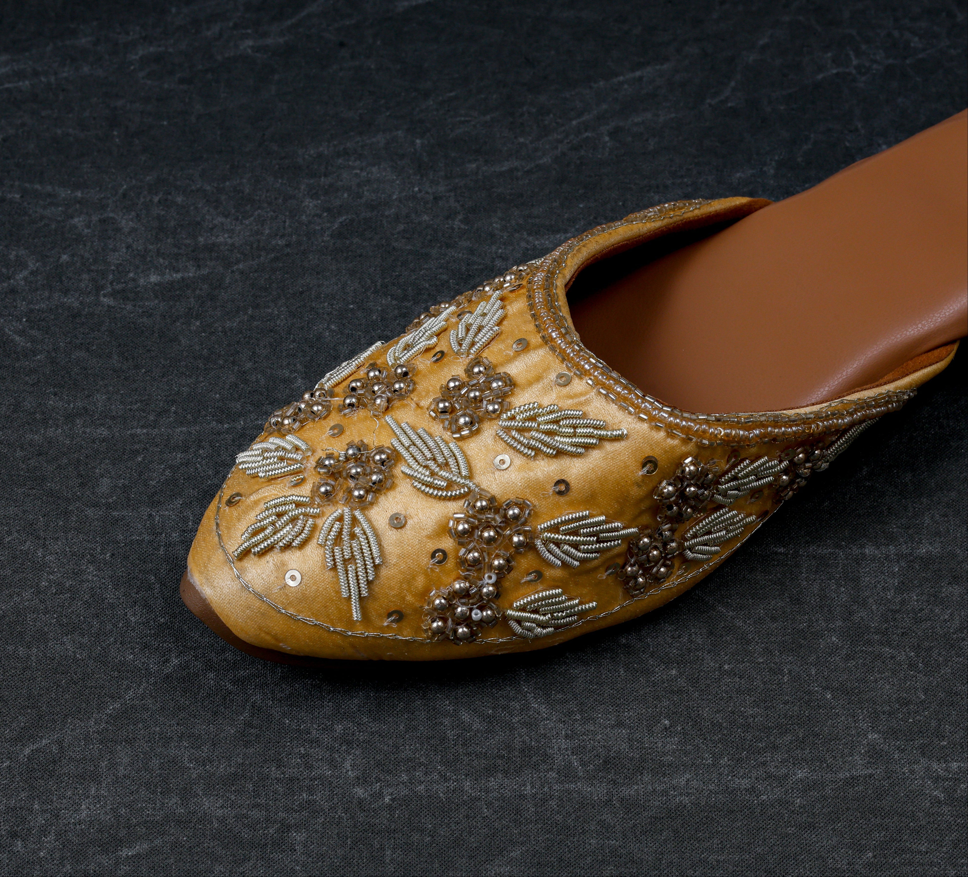 Two Tone Artisan Yellow Mules