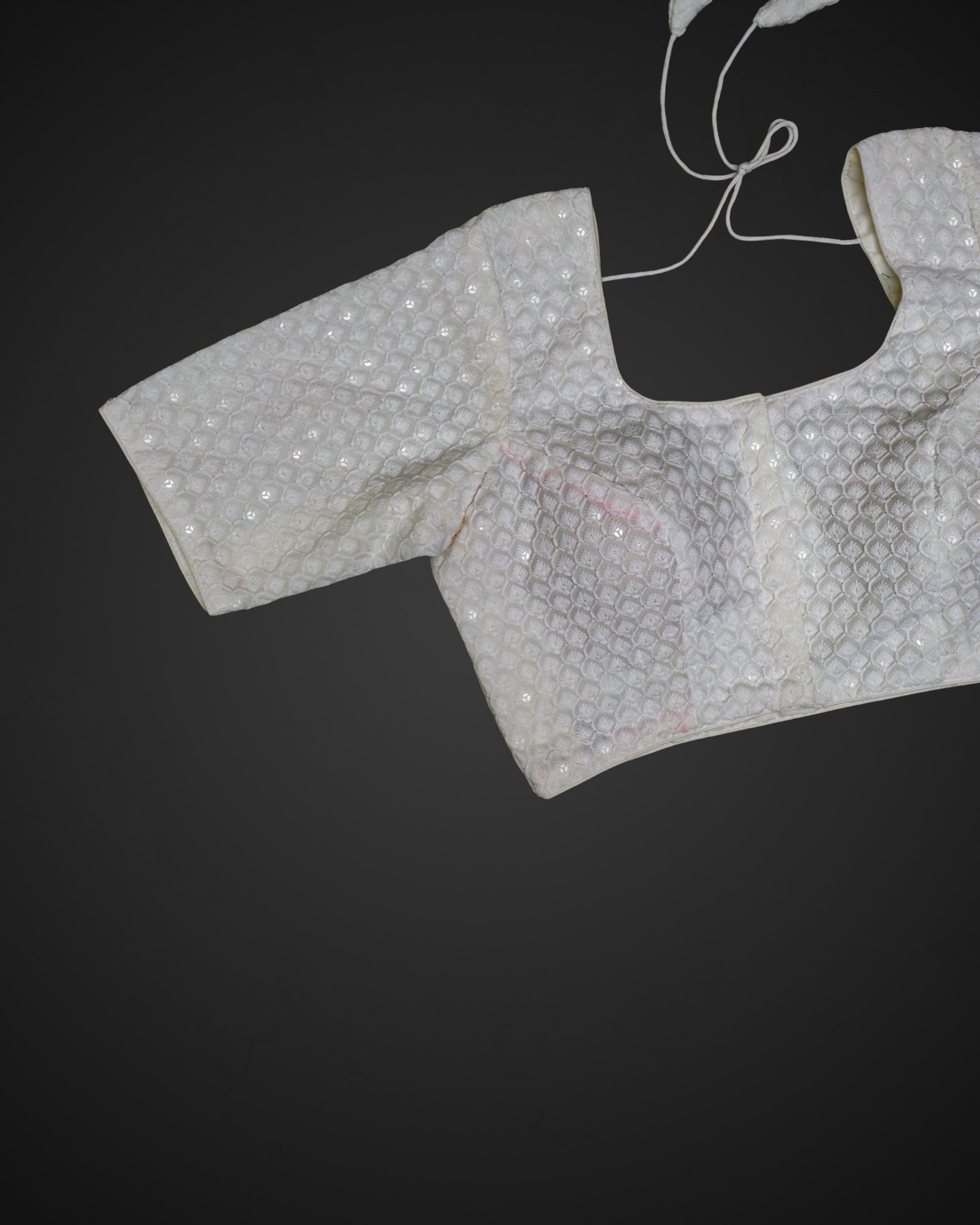 Cotton Deep Back U Neck Readymade Blouse