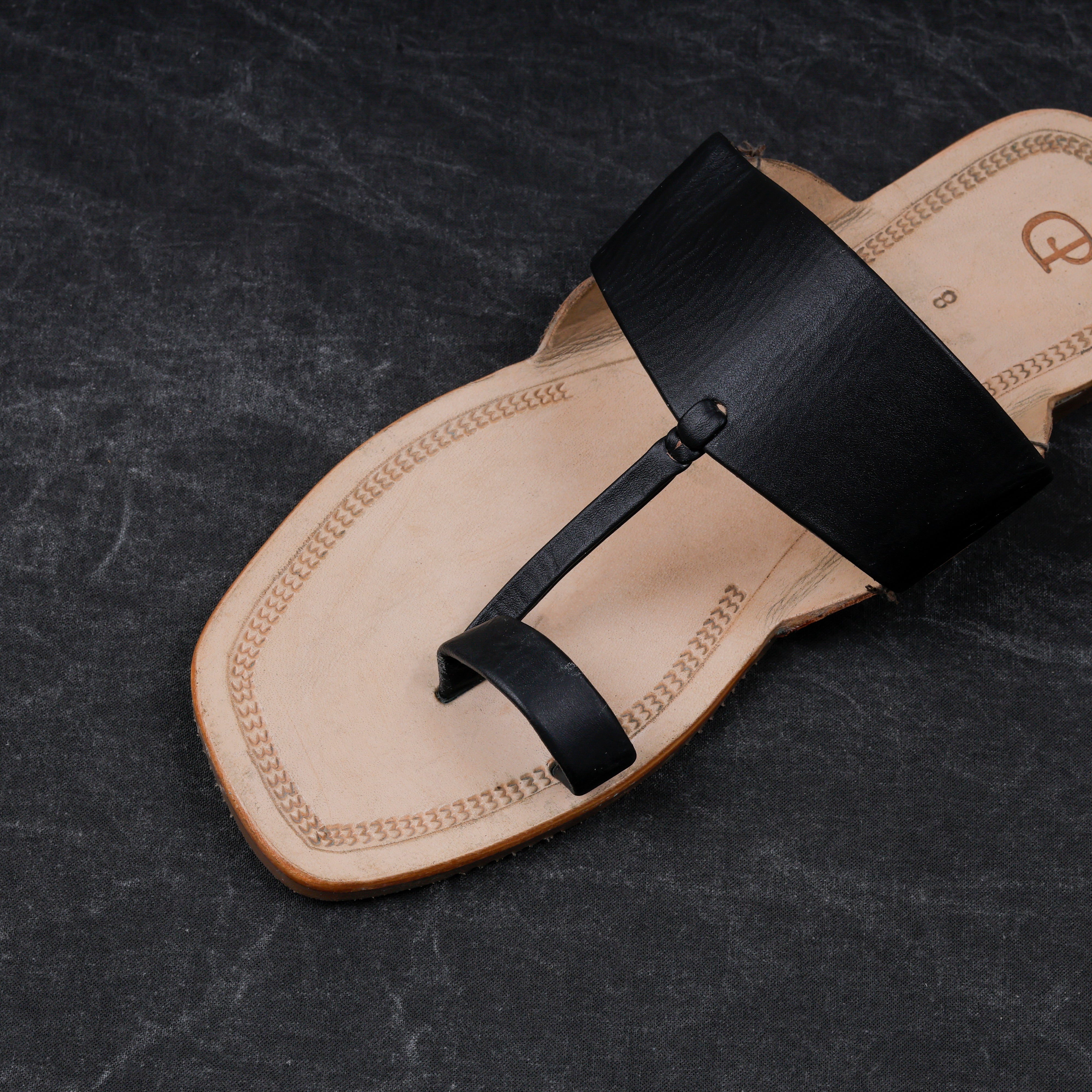 Cream Open Toe Artisan Kolhapuri Sandals