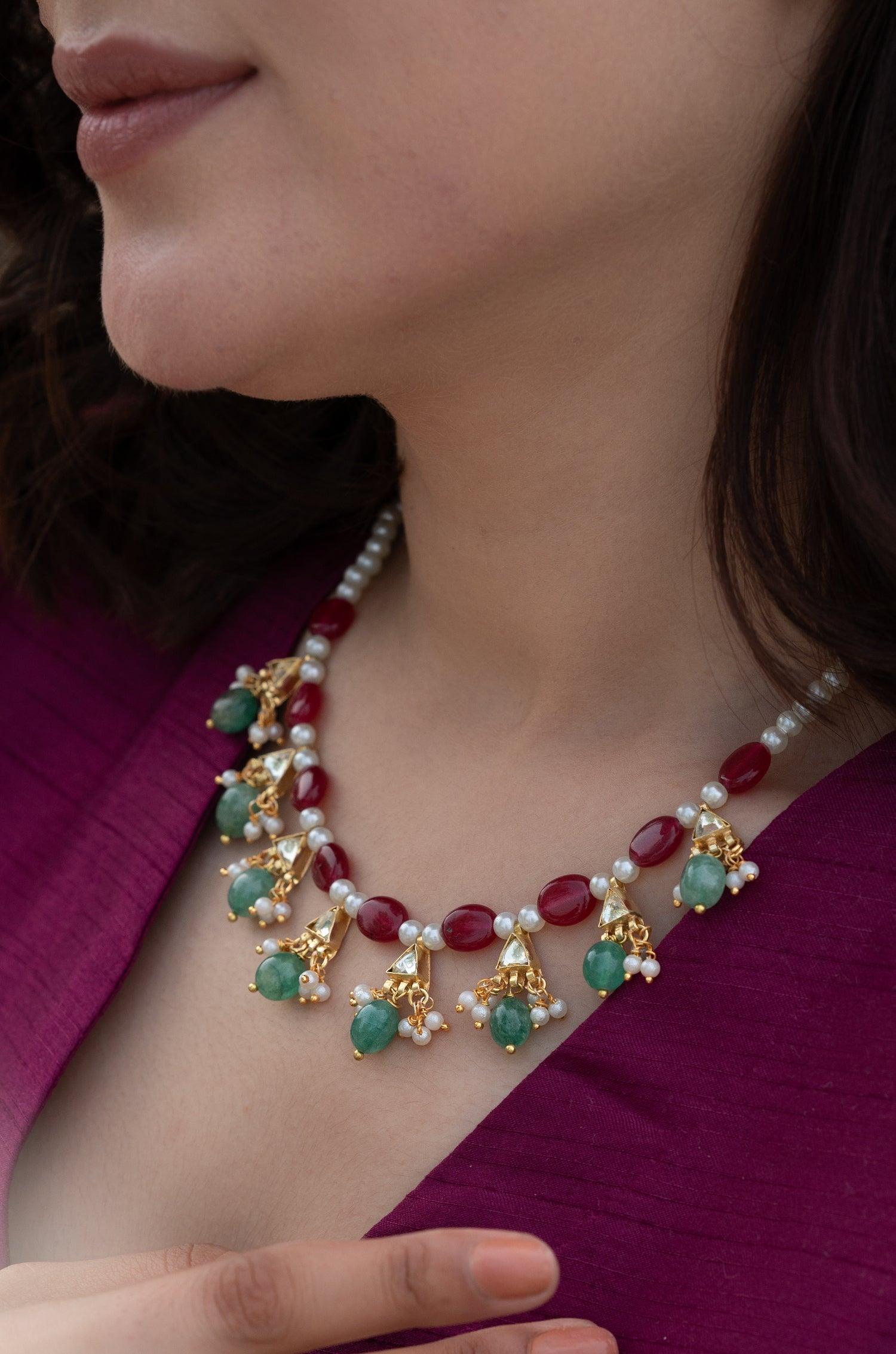 Multicolored Pearl Necklace - Dyulokha