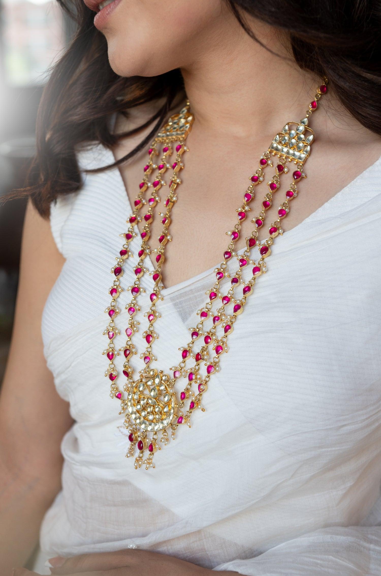 Scarlet Kundan Elegance Necklace - Dyulokha