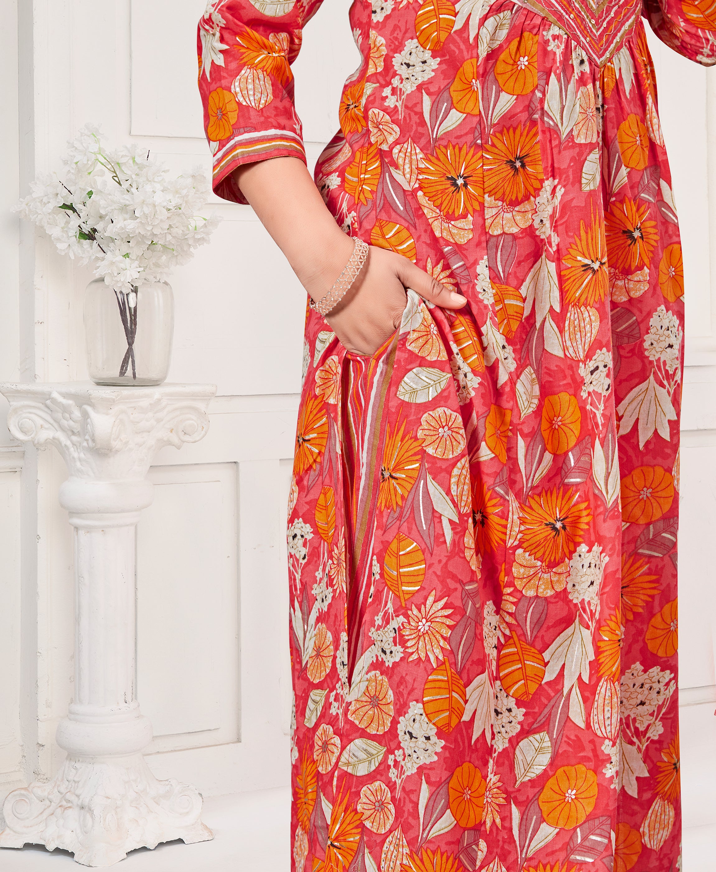 Contemporary Floral Print Kurta