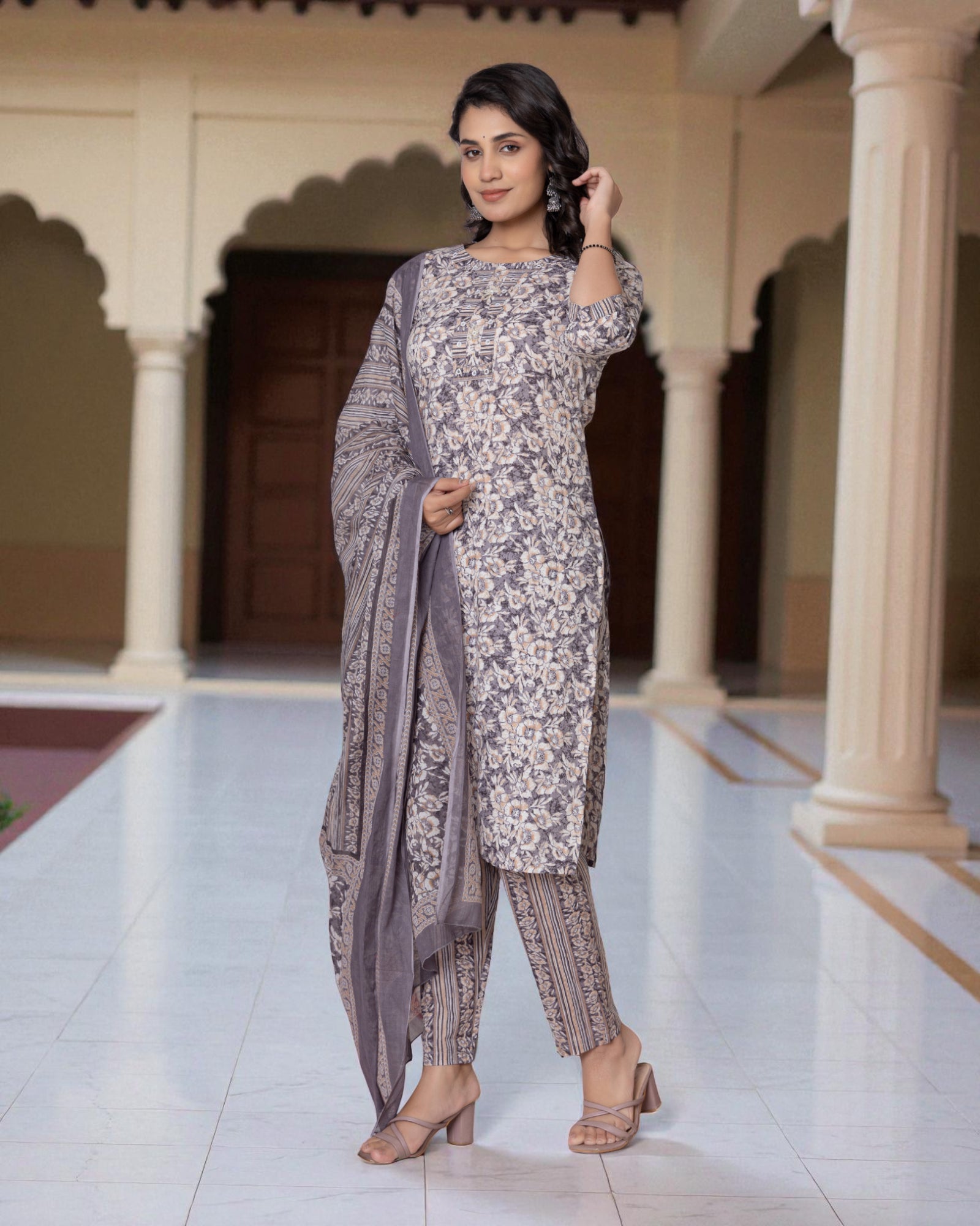 Floral Cotton Printed Kurta Set