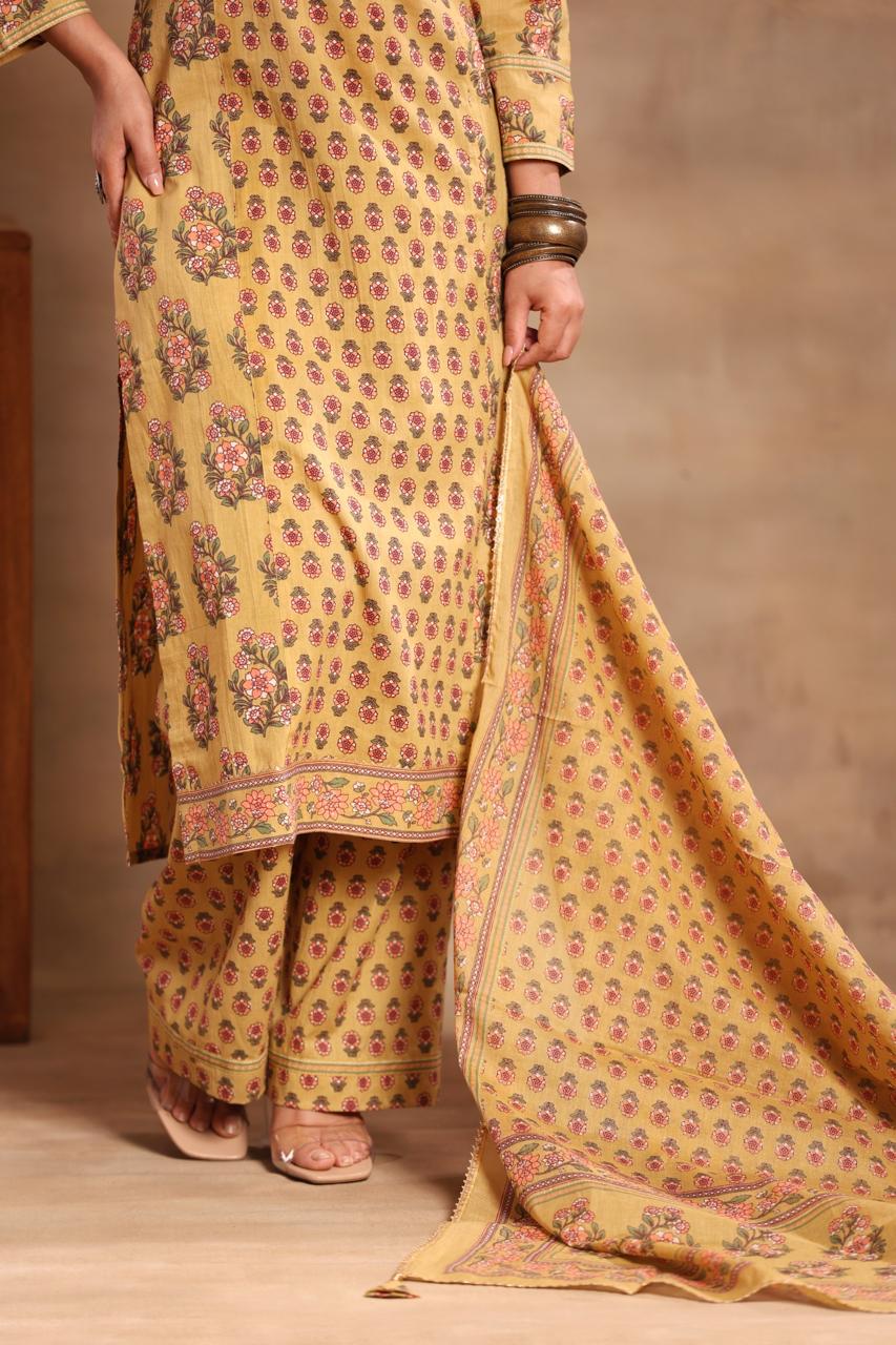 Mirror Work Cotton Kurta Set