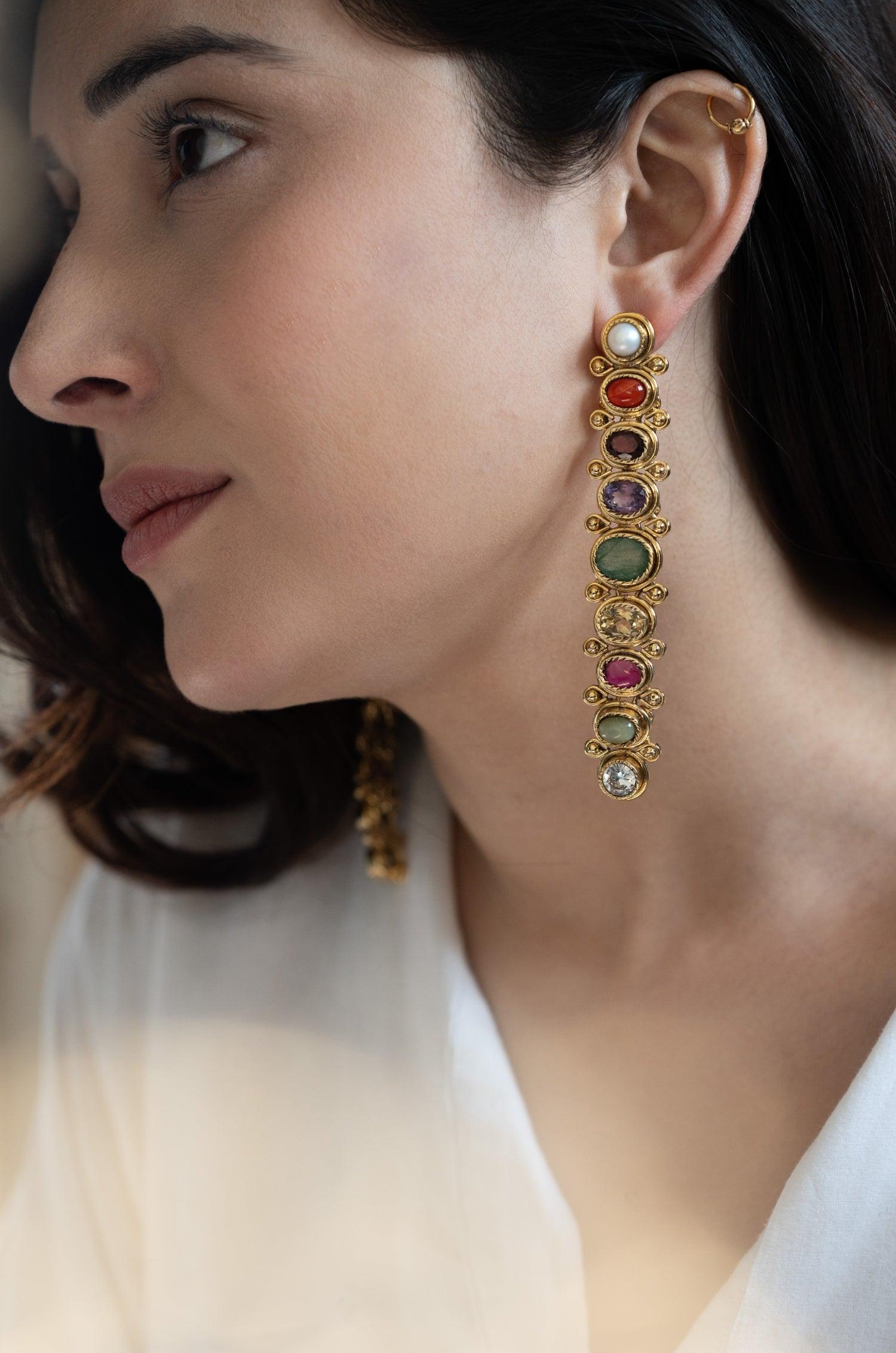 Navratan Splendor Earrings - Dyulokha