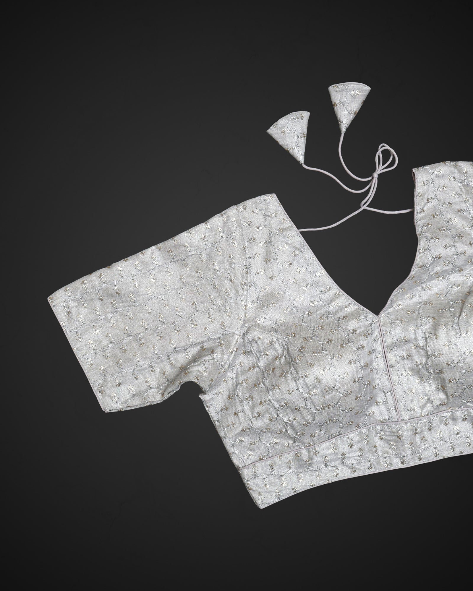 Tissue V Neck Half Sleeve Readymade Blouse