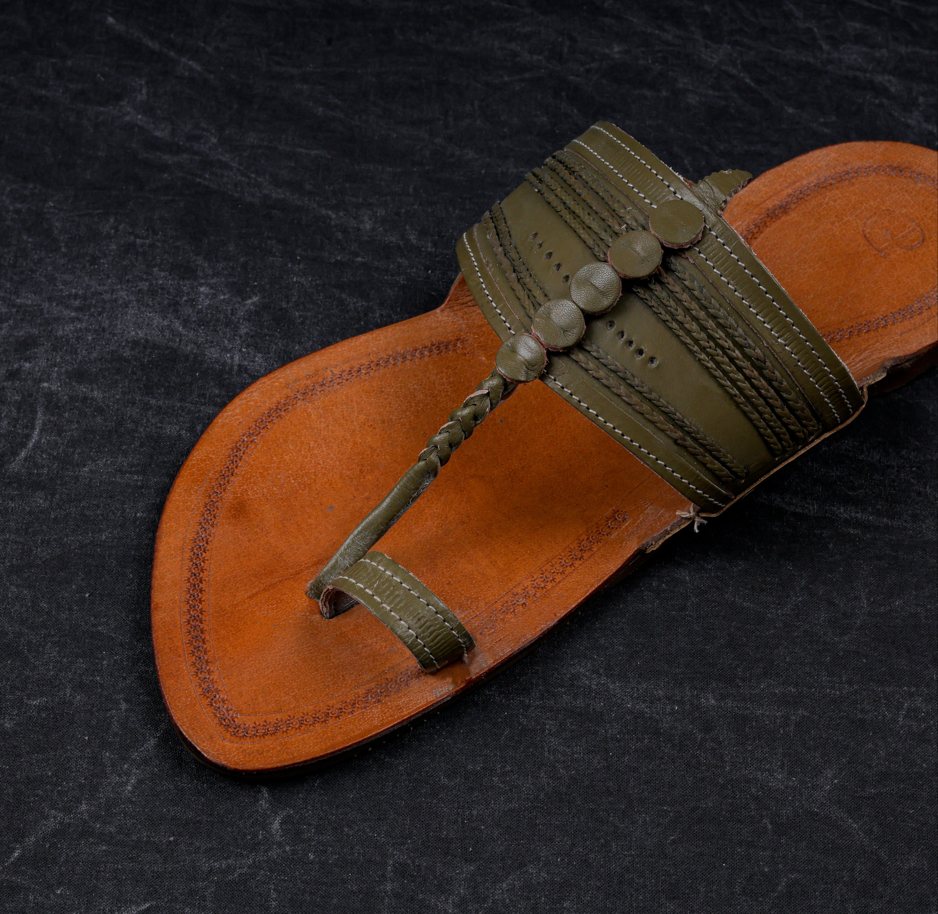 Light Brown Artisan Leather Kolhapuri Sandals