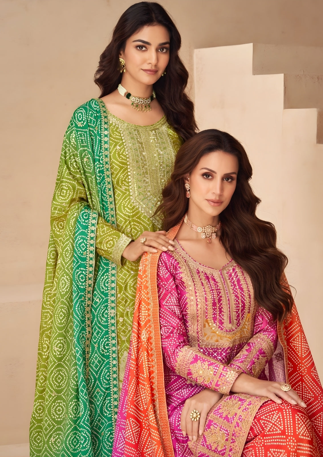 Mehendi Green Embroidered Sharara Set