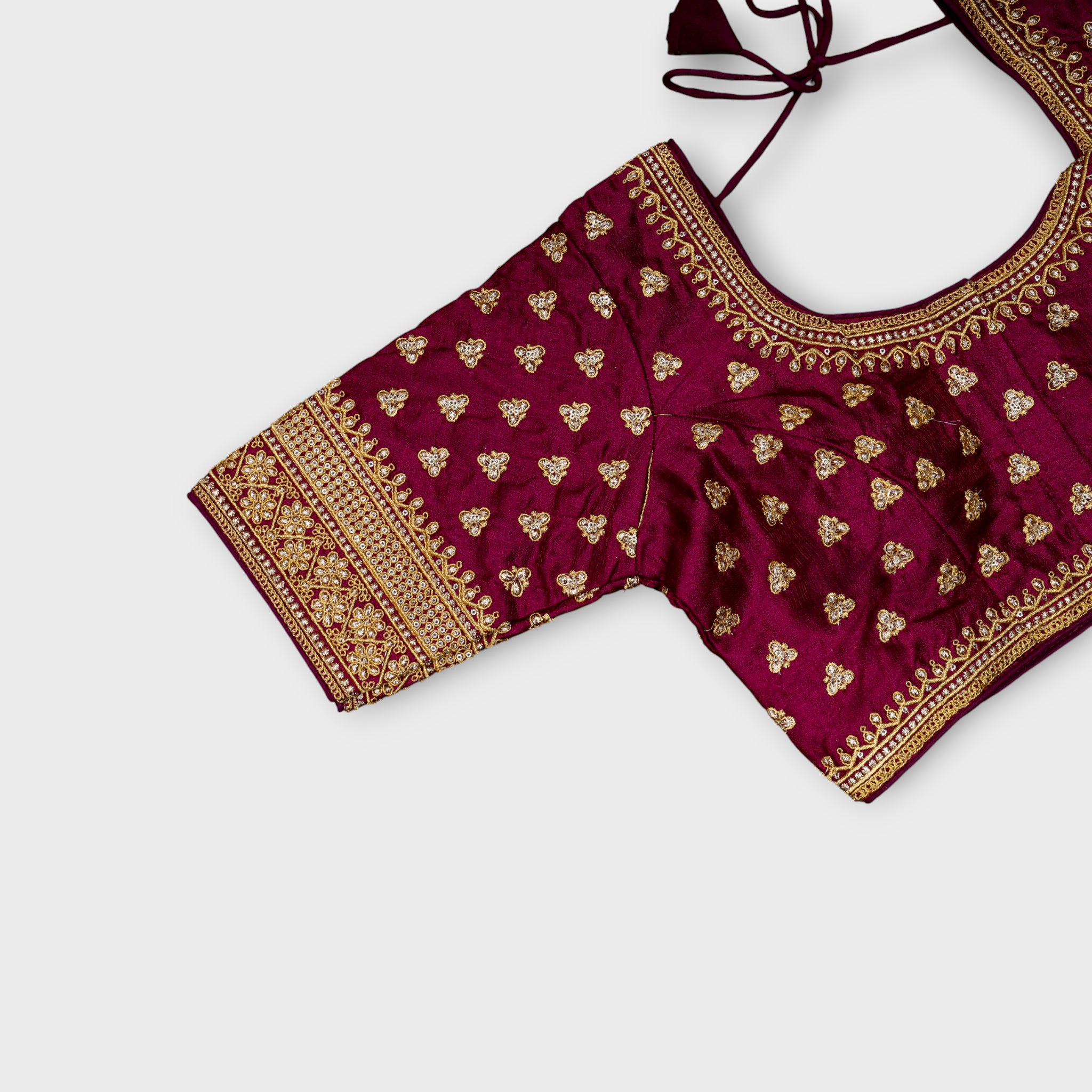 Phantom Silk U Neck Deep Back Readymade Blouse