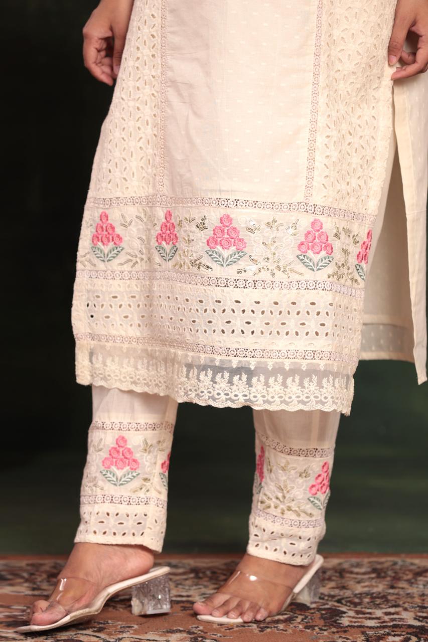 Off-White Kurta Set