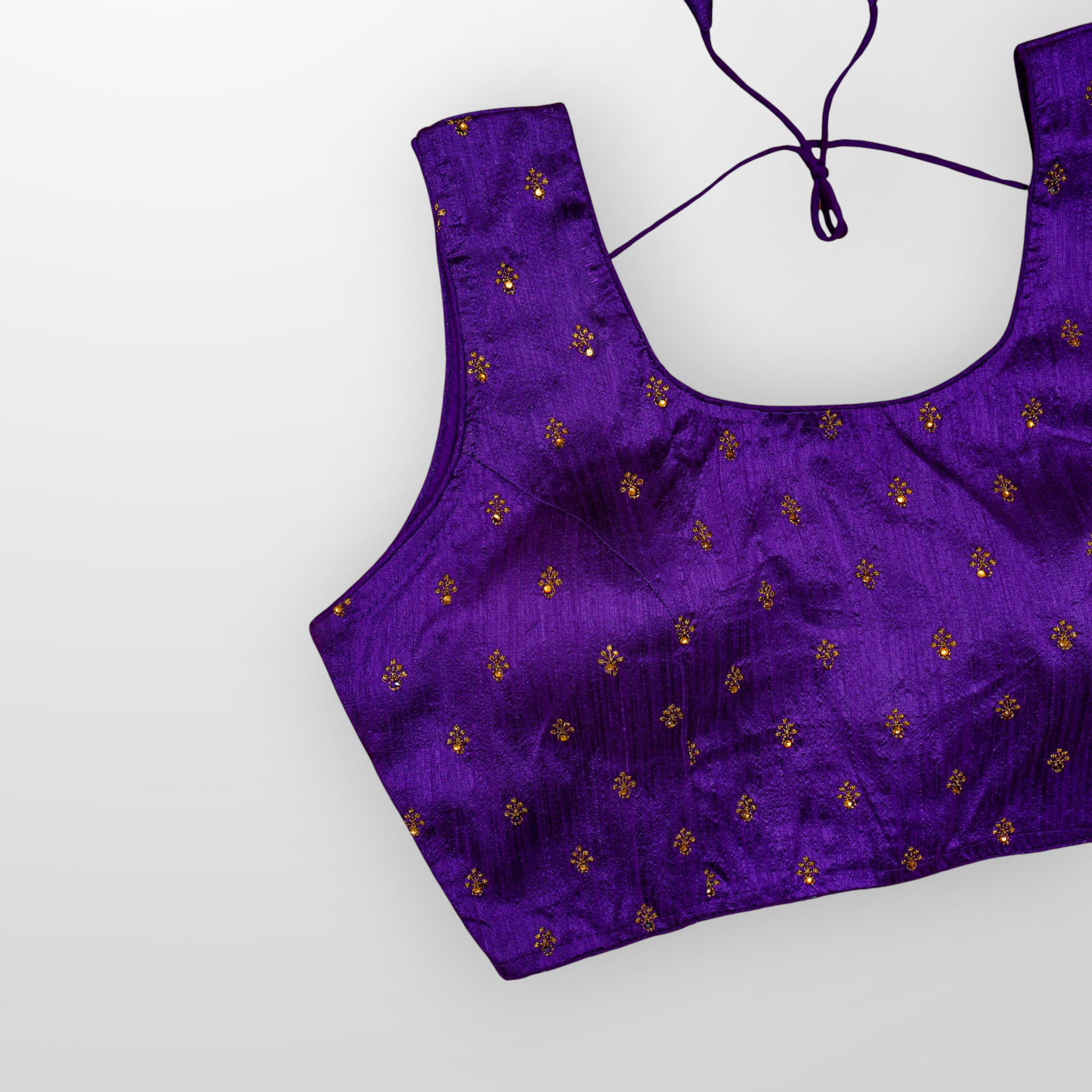 Raw Silk Zari Stone Accented Readymade Blouse